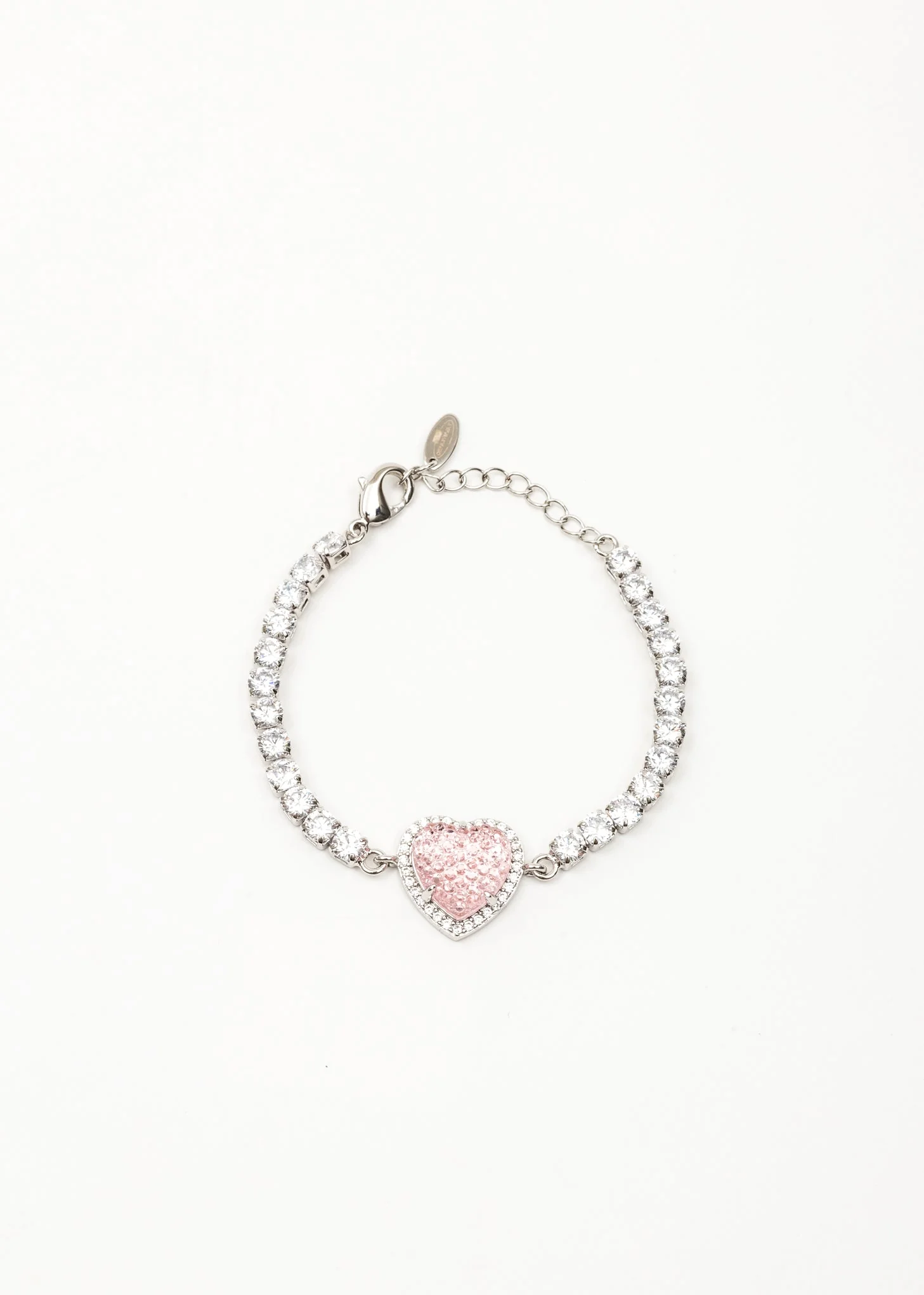 Rhinestone And Pink Heart Bracelets