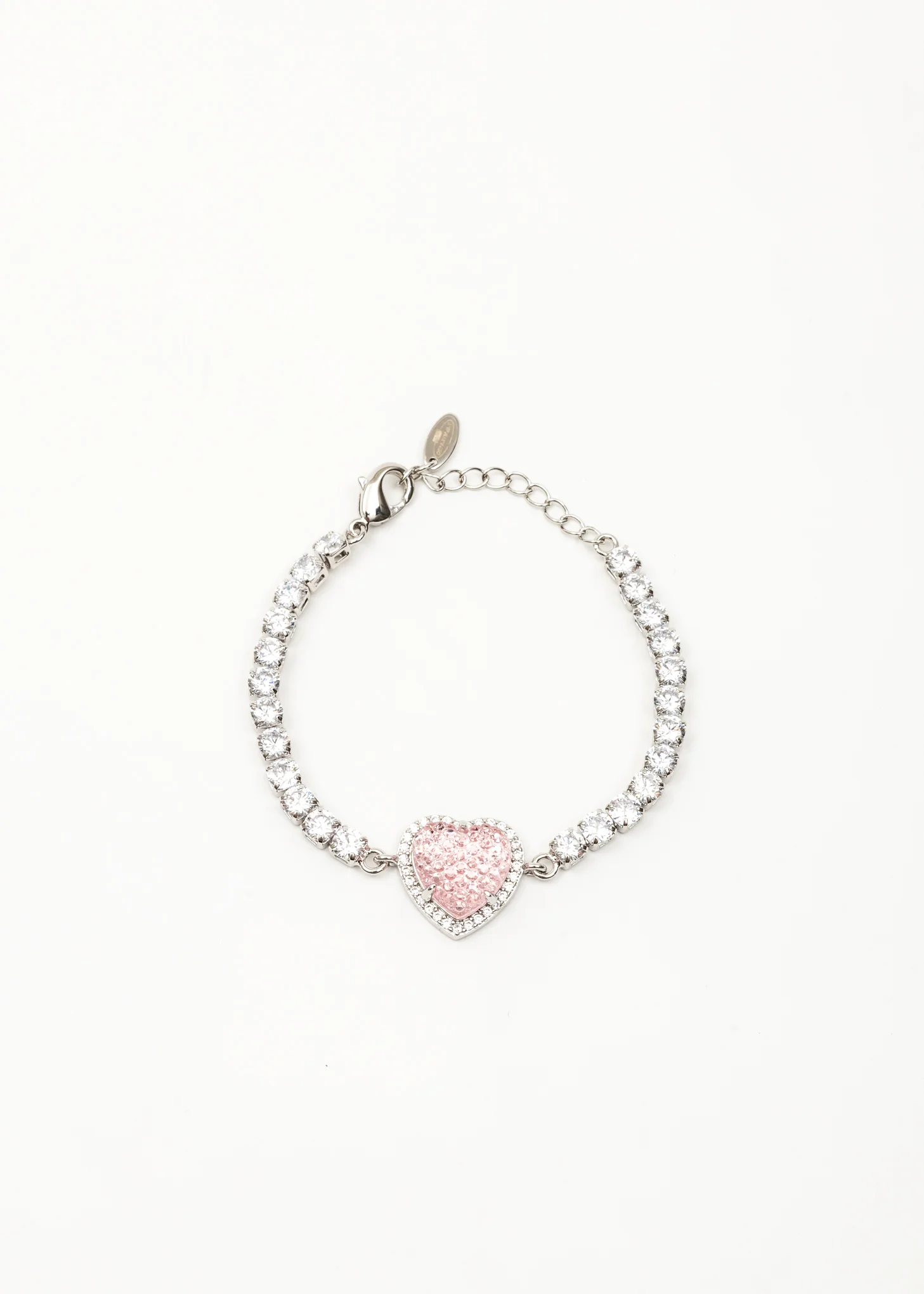 Rhinestone And Pink Heart Bracelets