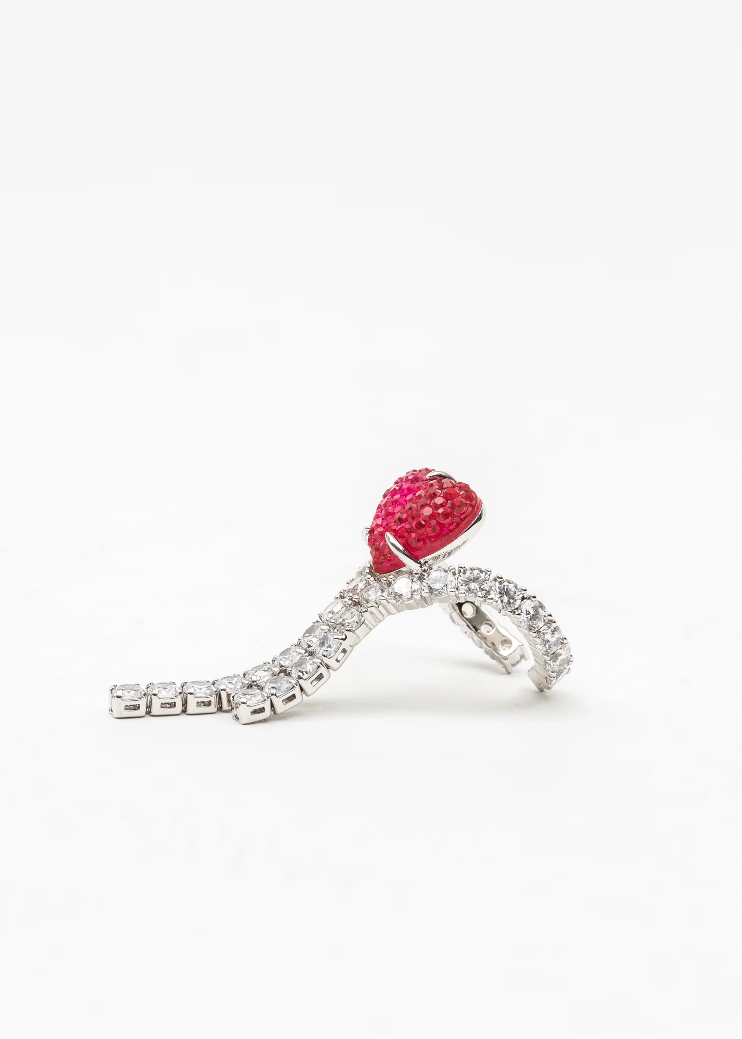 Rhinestone And Pink Heart Ring - Image 3
