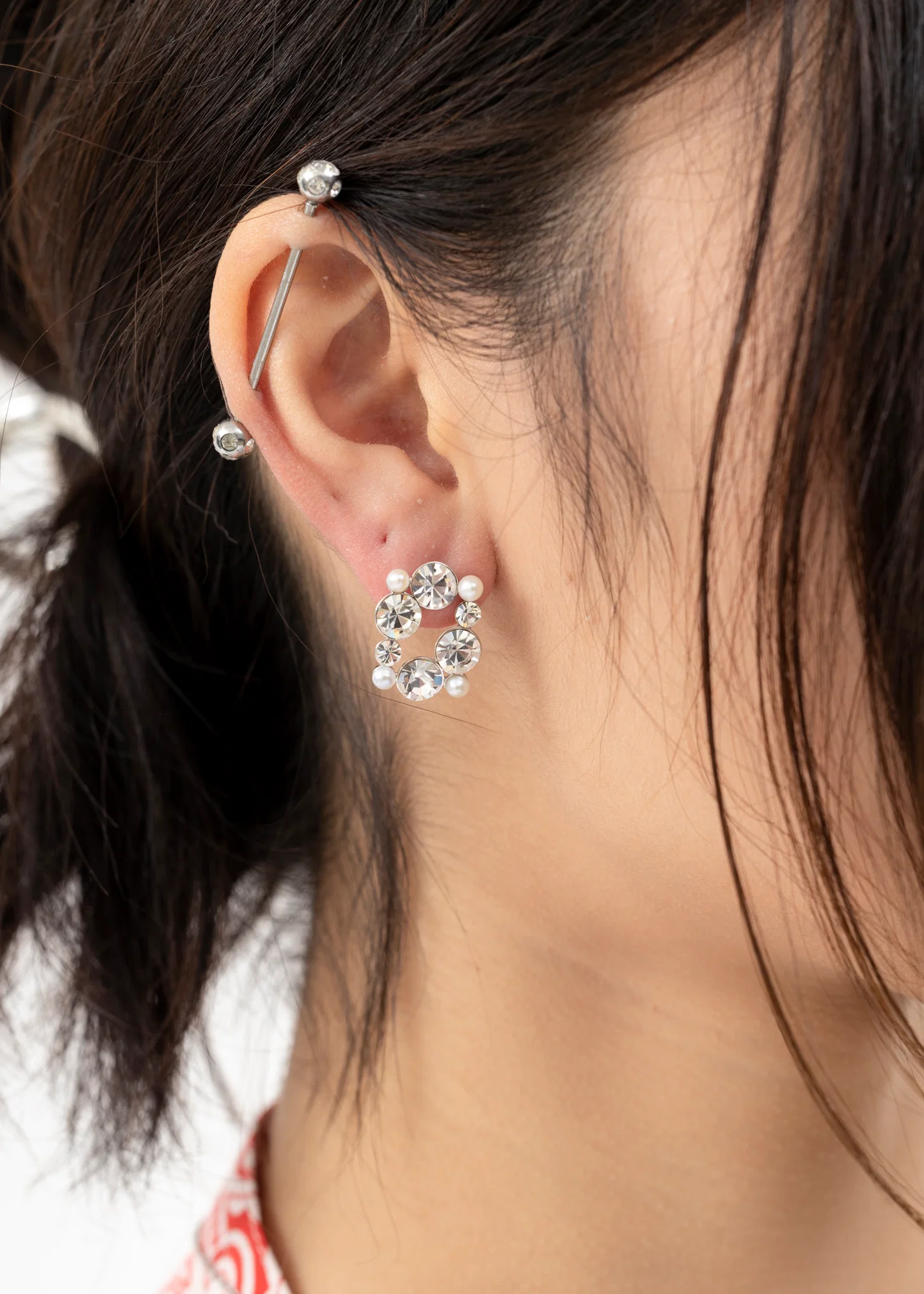 Rhinestone ART MIRROR Earring - Single - Image 3