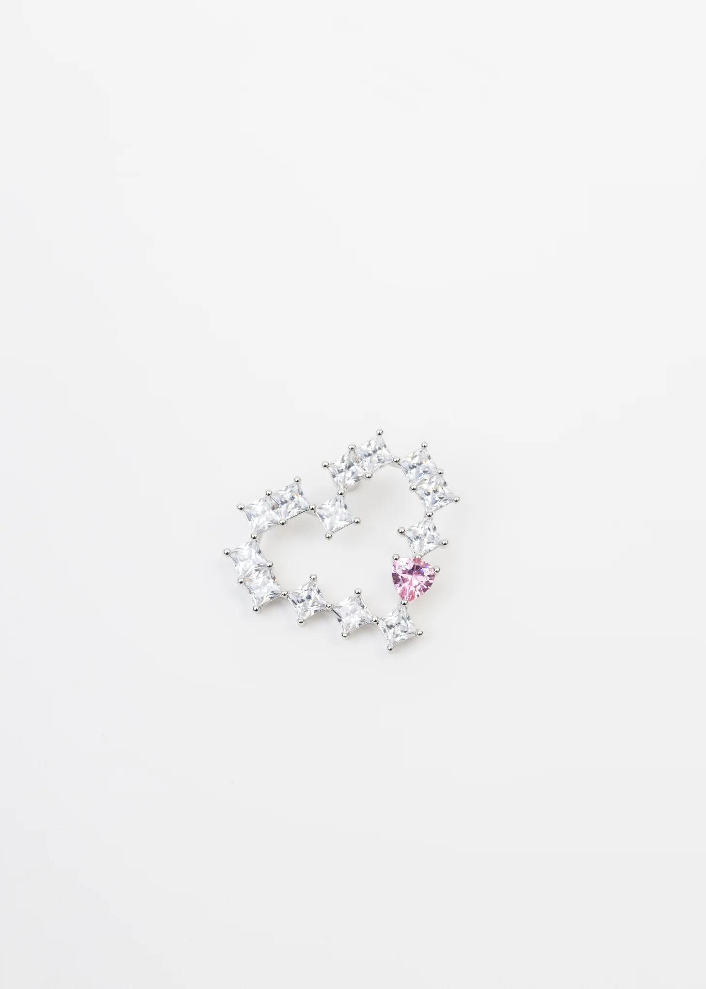Rhinestone Big Hearts Earring - Single
