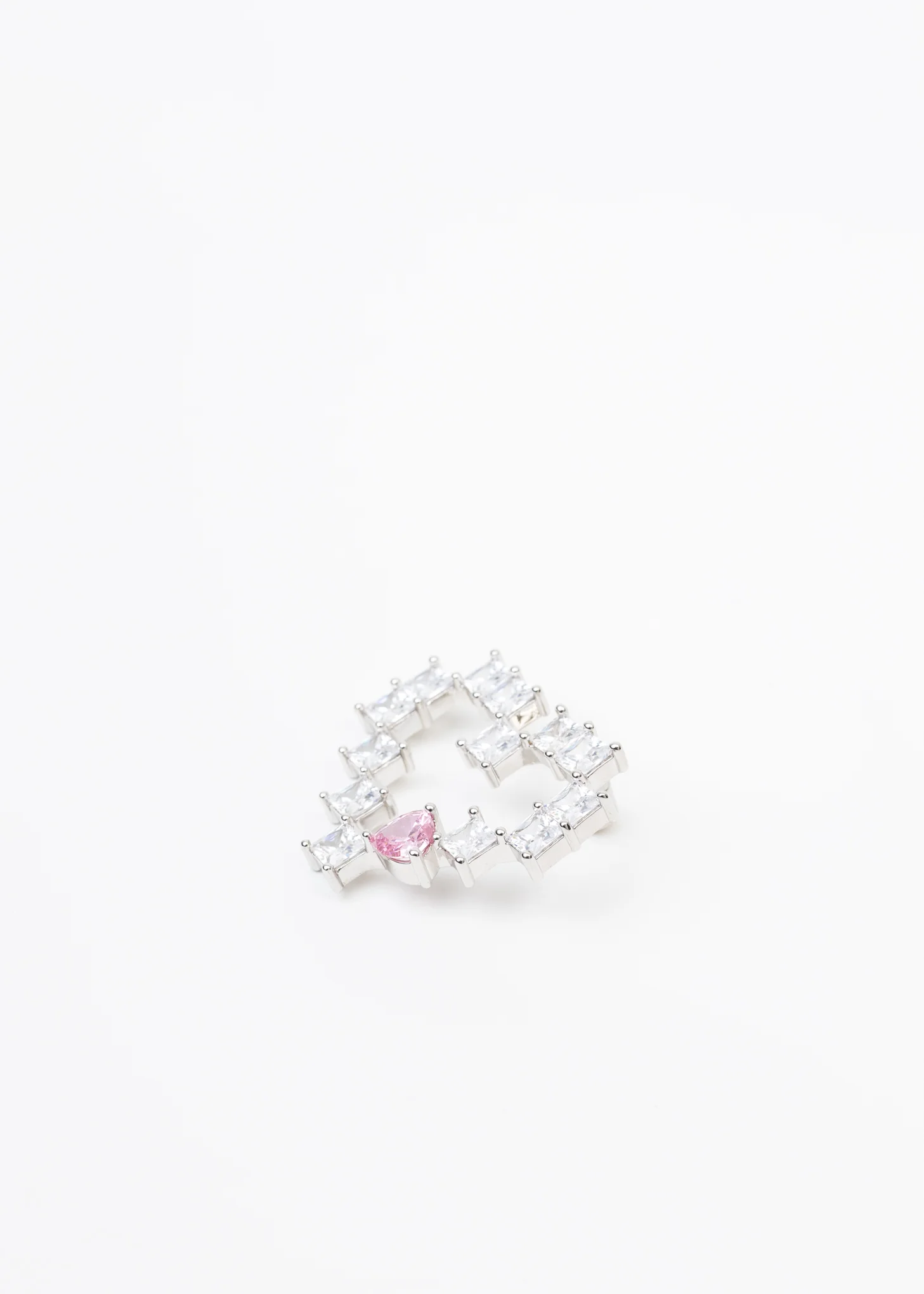 Rhinestone Big Hearts Earring - Single - Image 4