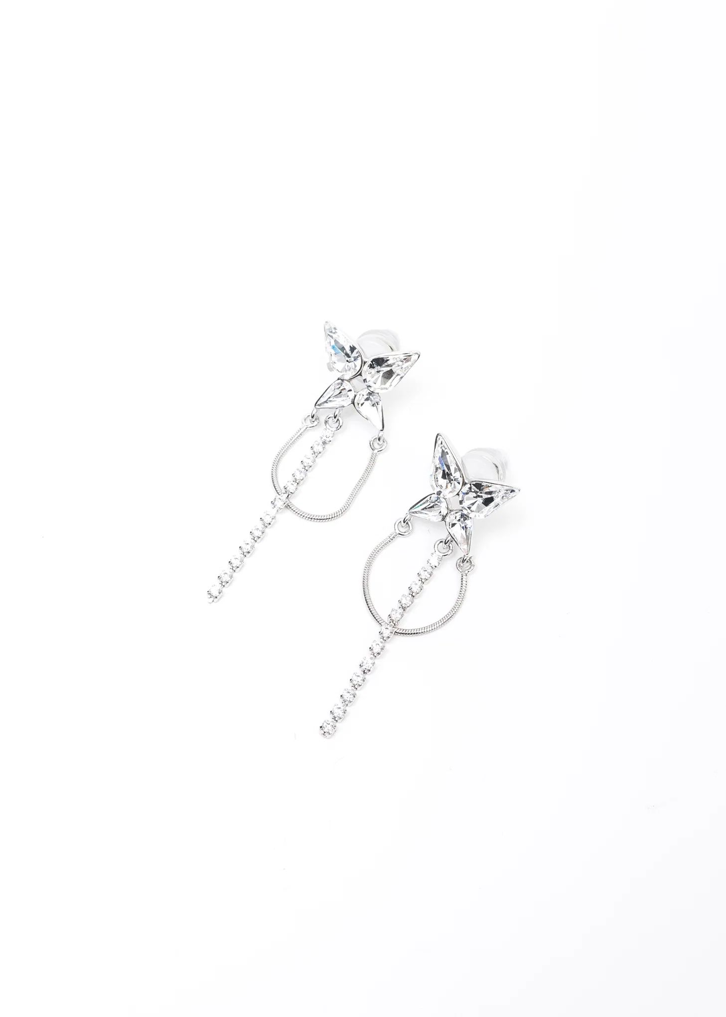 Rhinestone Butterfly And Chain Earring -Single - Image 7