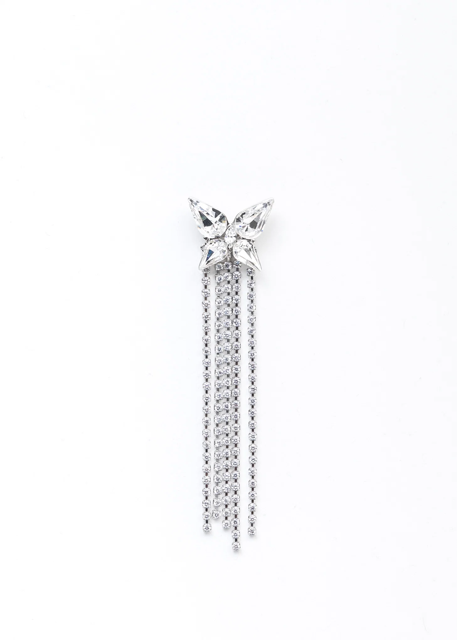 Rhinestone Butterfly And Chains Earring -Single