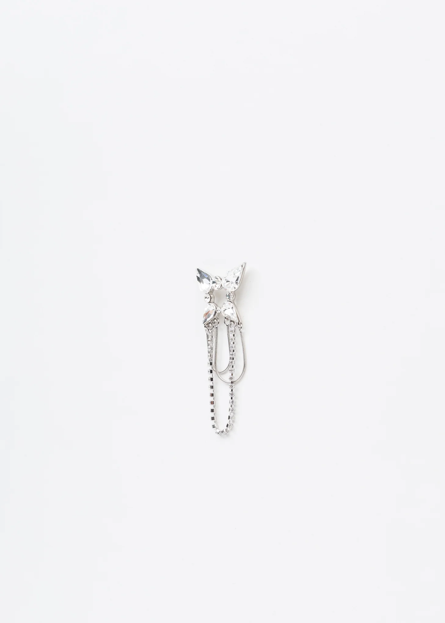 Rhinestone Butterfly And Chains Earring - Single - Image 4