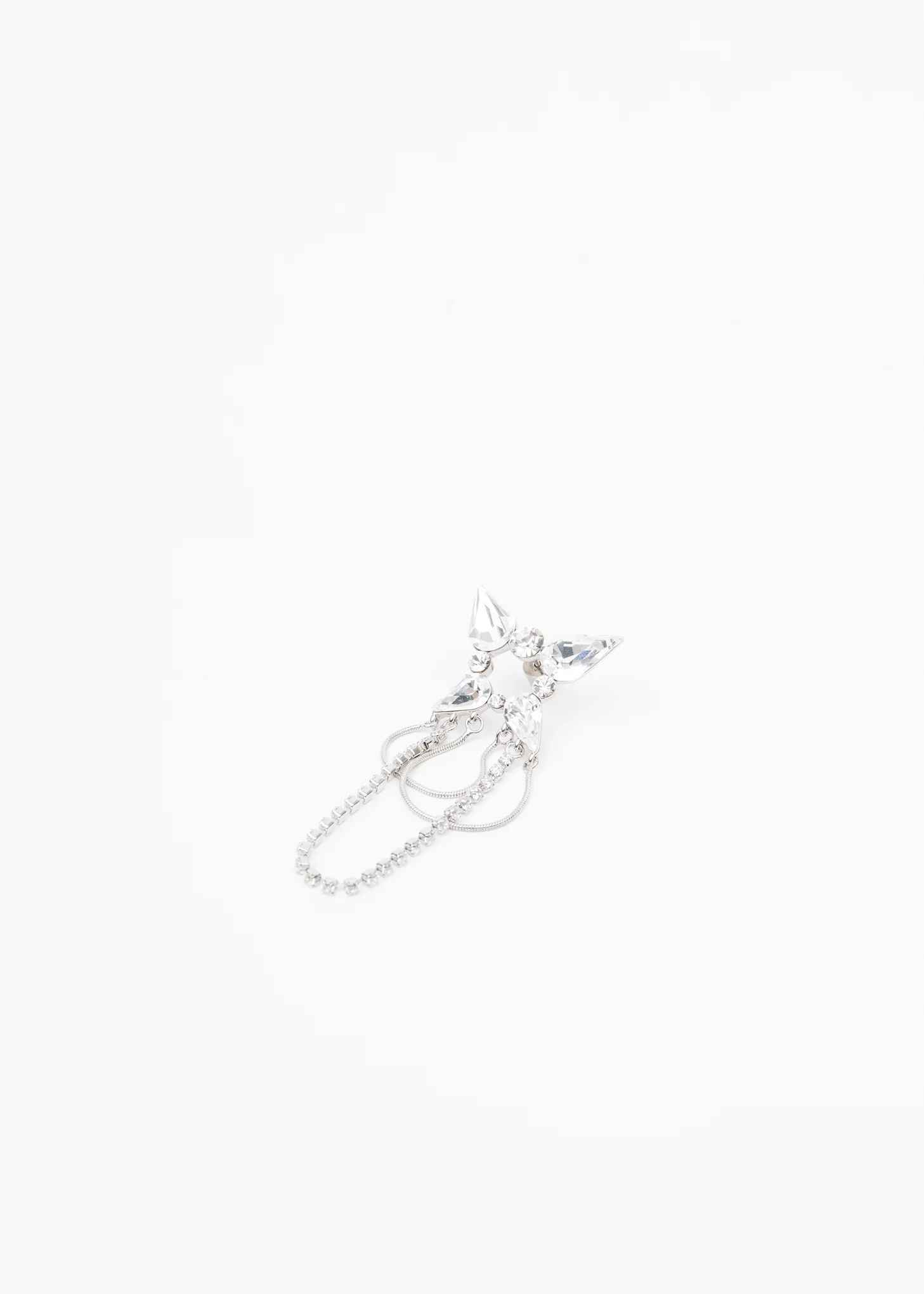 Rhinestone Butterfly And Chains Earring - Single - Image 5
