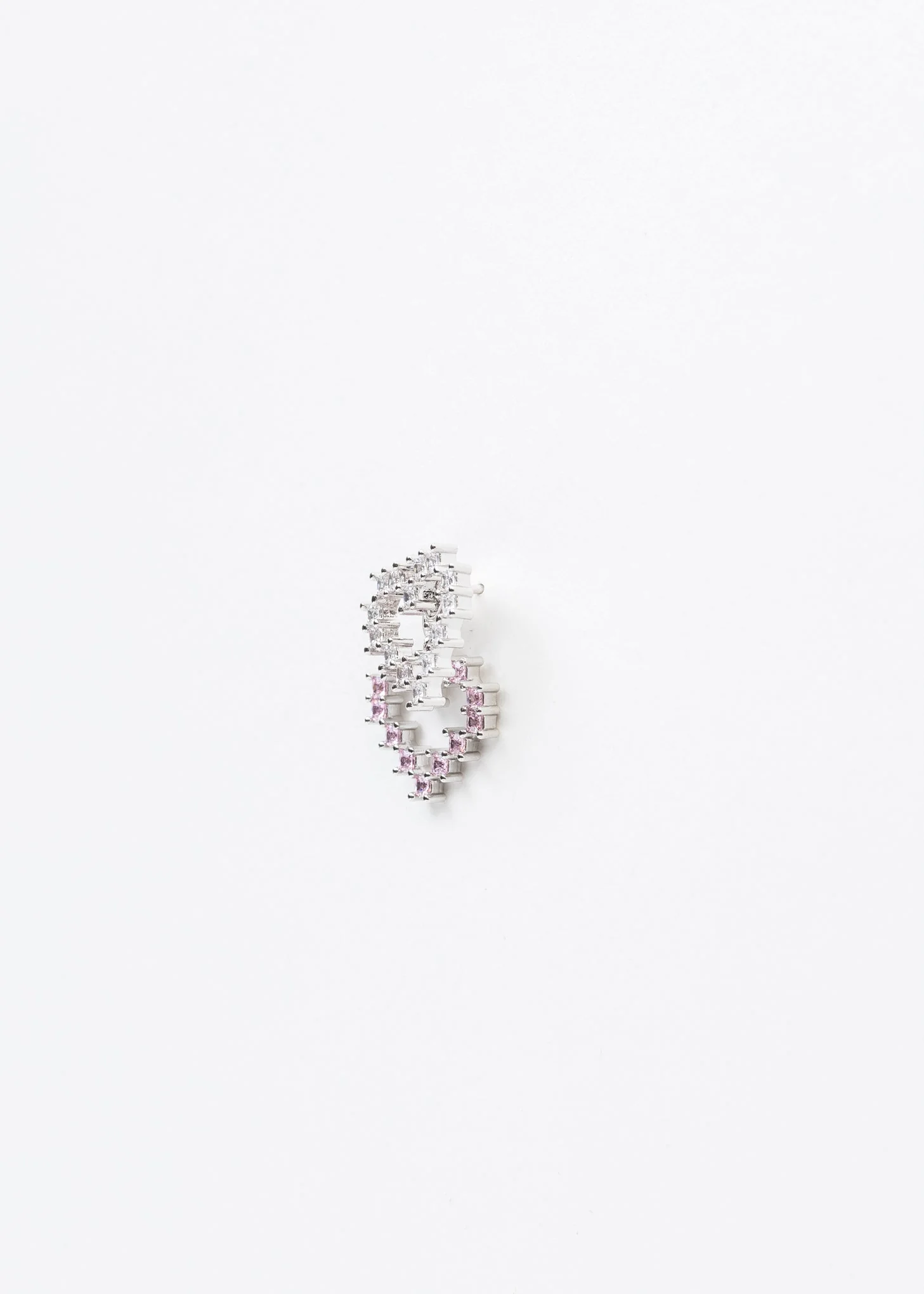 Rhinestone Double Hearts Earring - Single - Image 4