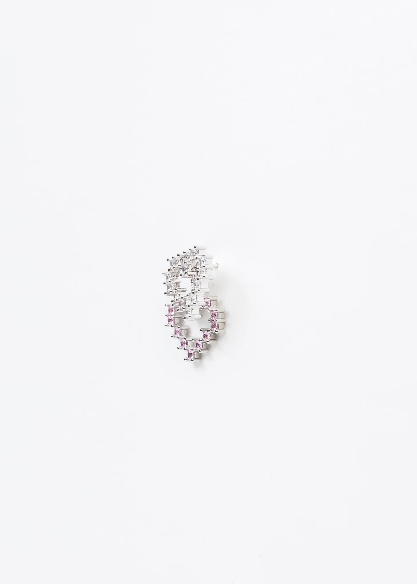 Rhinestone Double Hearts Earring - Single - Image 4