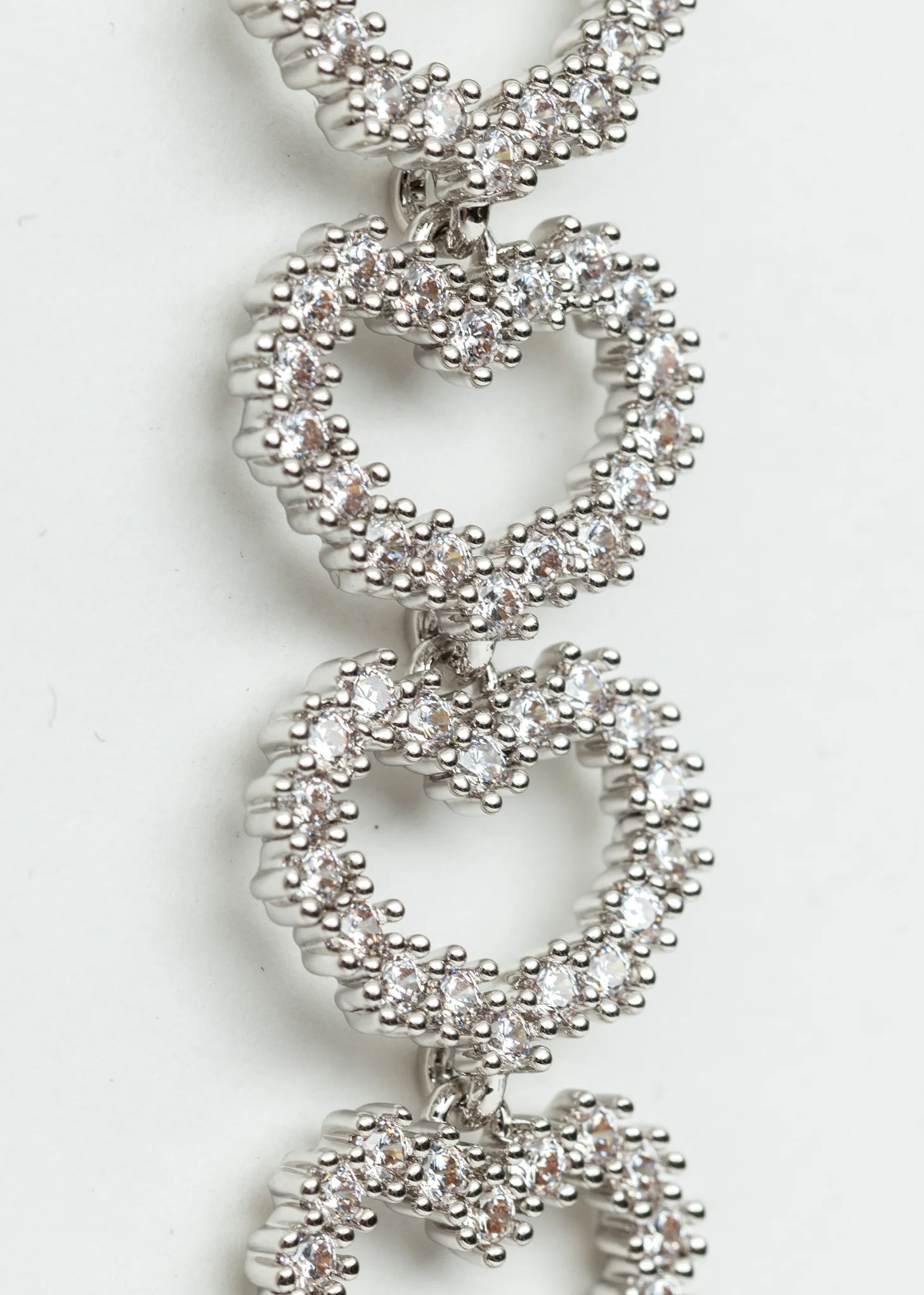 Rhinestone Hearts Earring -Single - Image 4