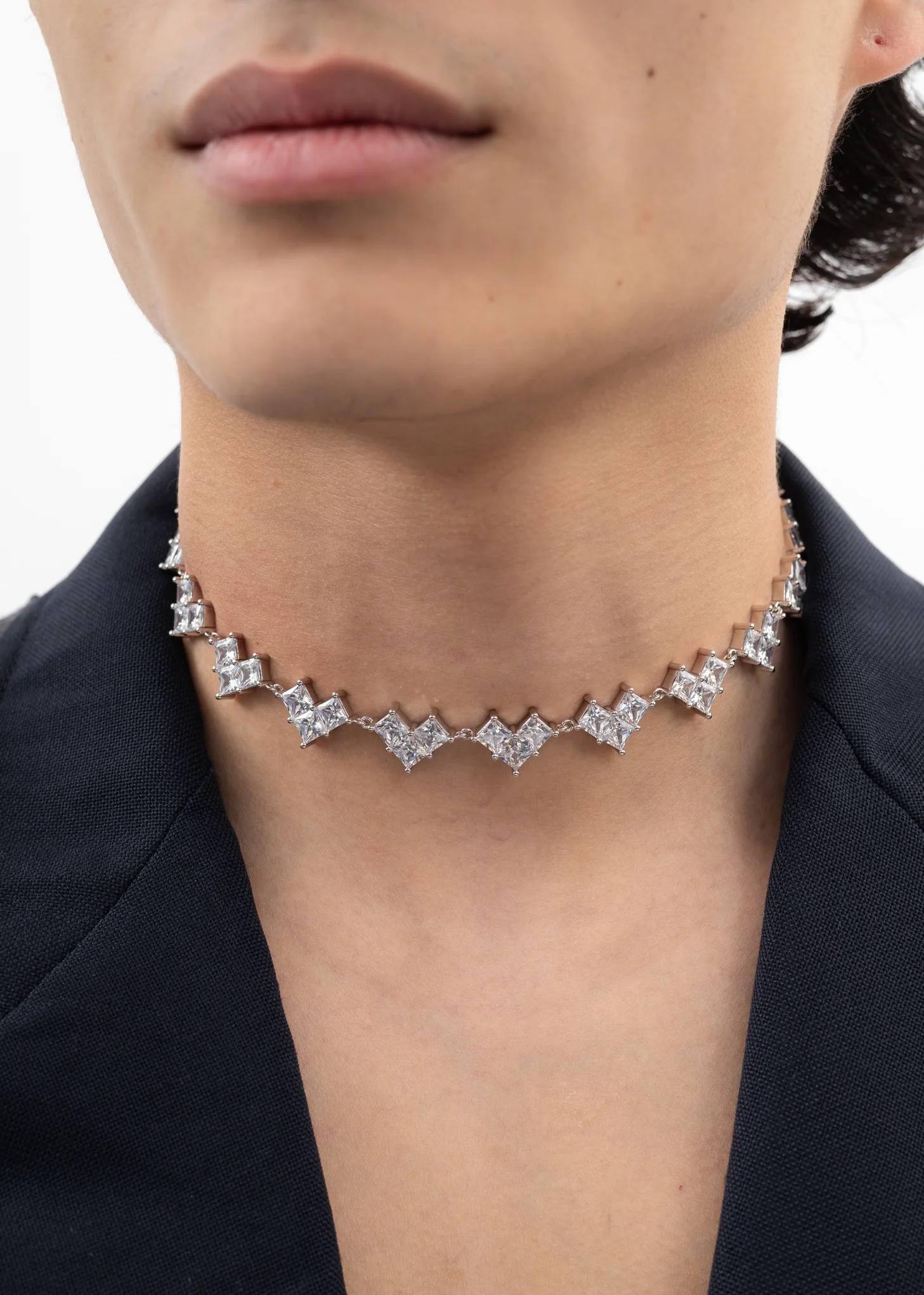 Rhinestone Hearts Necklace - Image 2