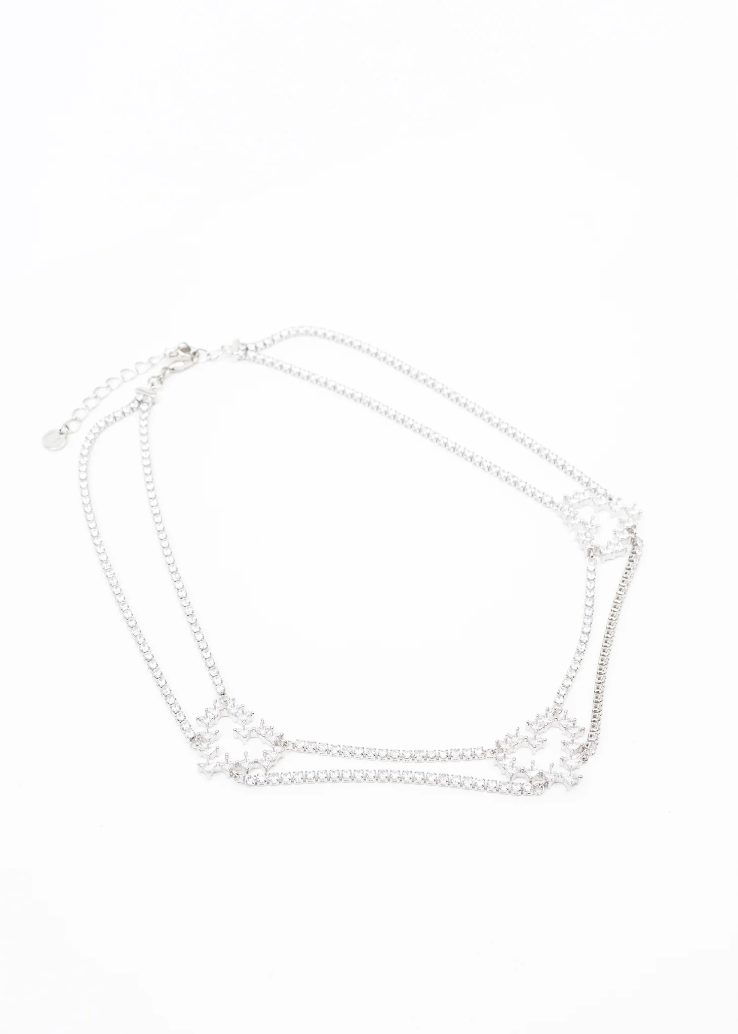Rhinestone Three Hearts Necklace