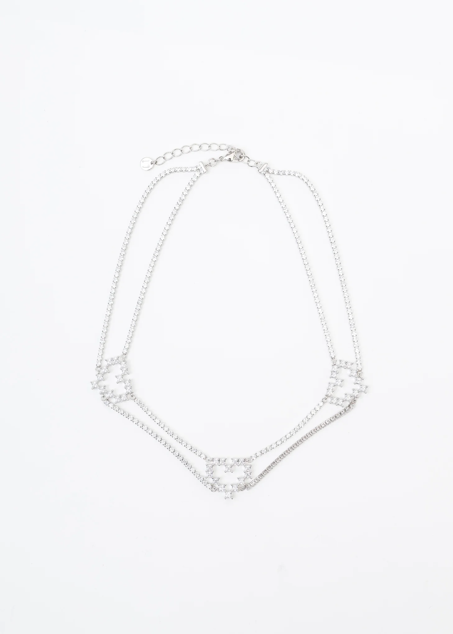 Rhinestone Three Hearts Necklace - Image 4