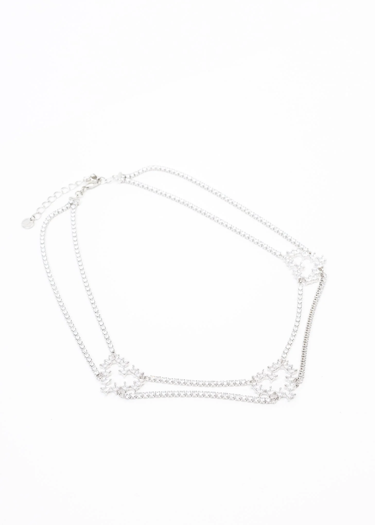 Rhinestone Three Hearts Necklace