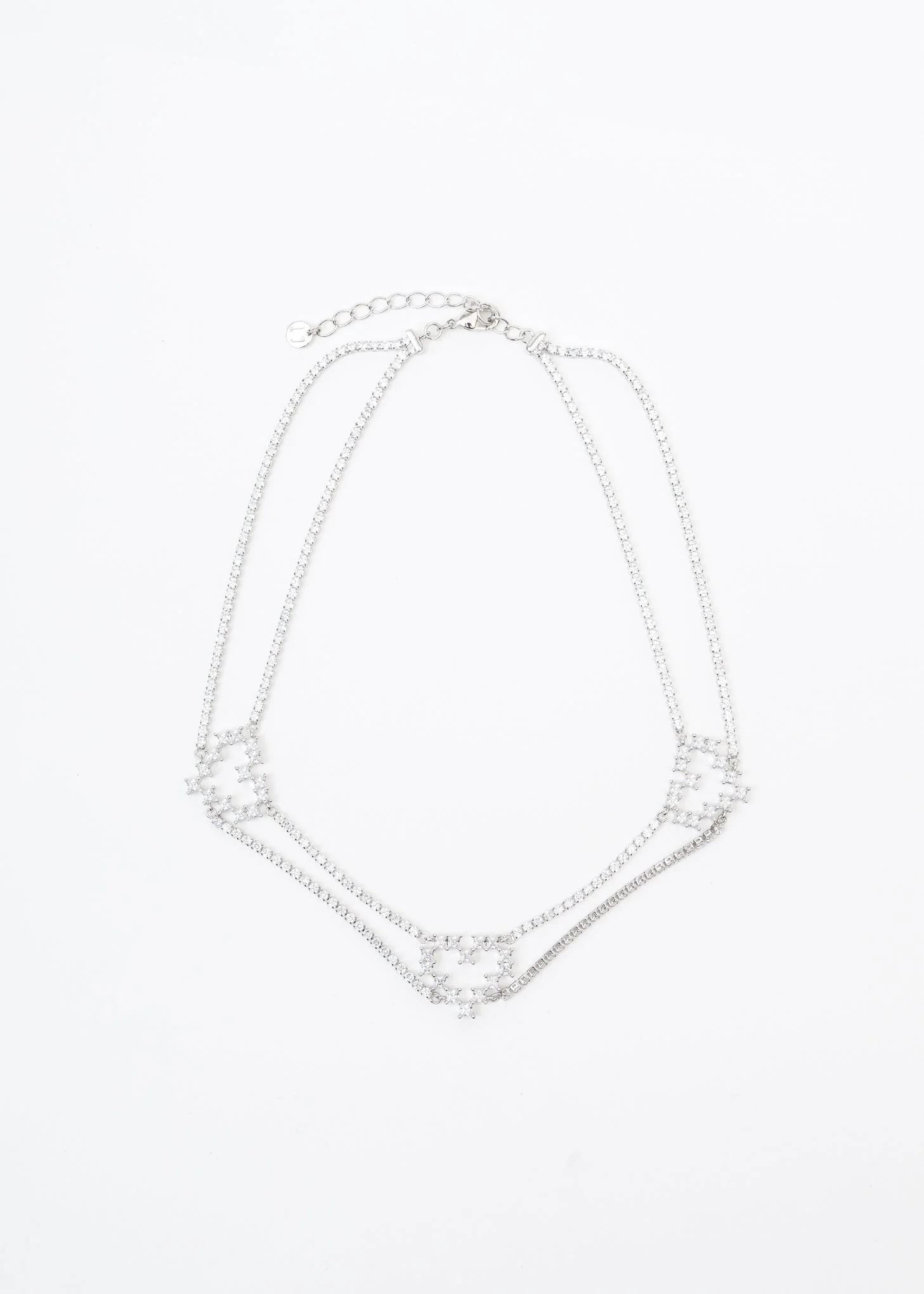 Rhinestone Three Hearts Necklace - Image 4