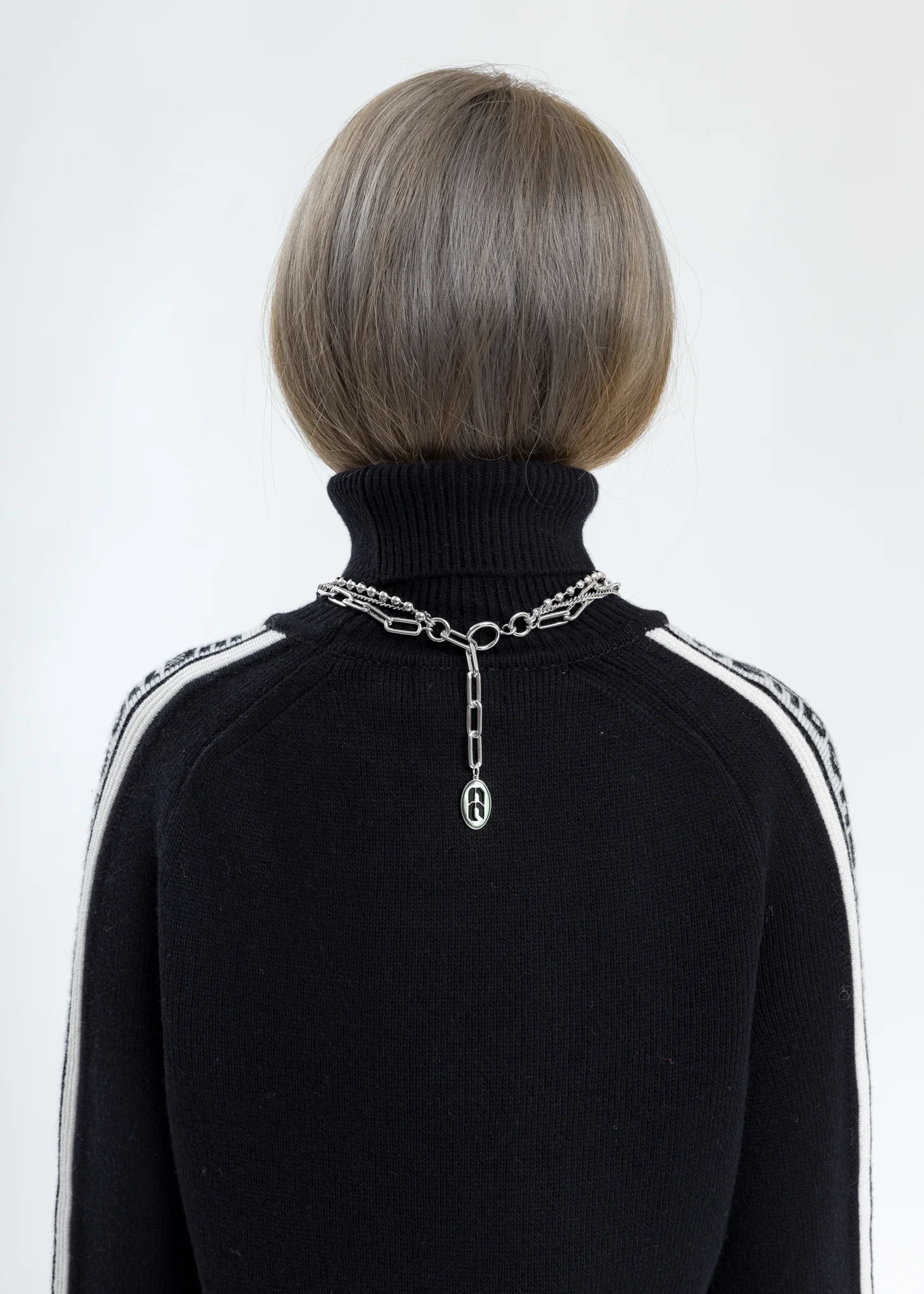 Rhinestone Water Drop Ball Link Necklace - Image 5