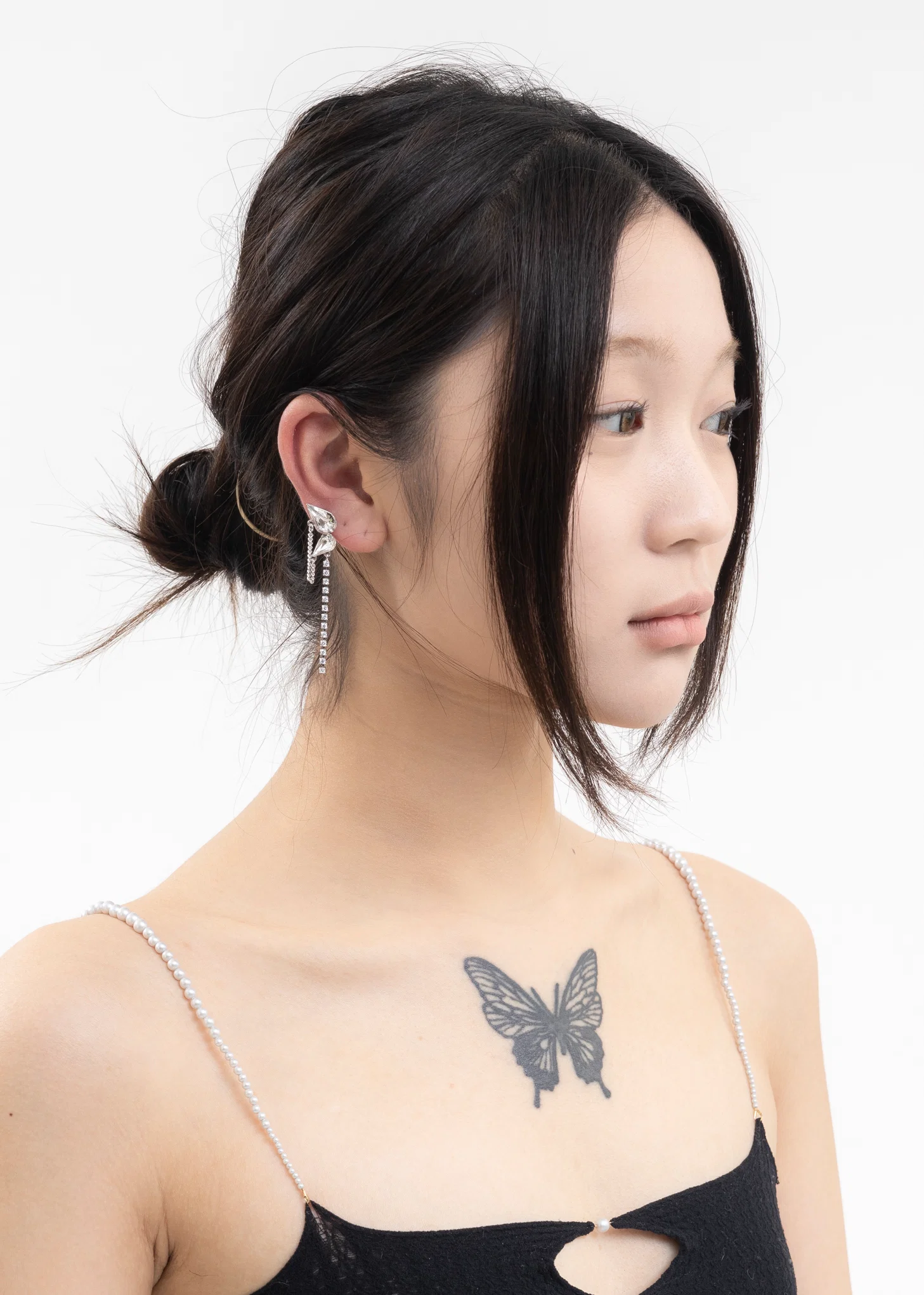Rhinestone Wing And Chains Earring -Single - Image 5