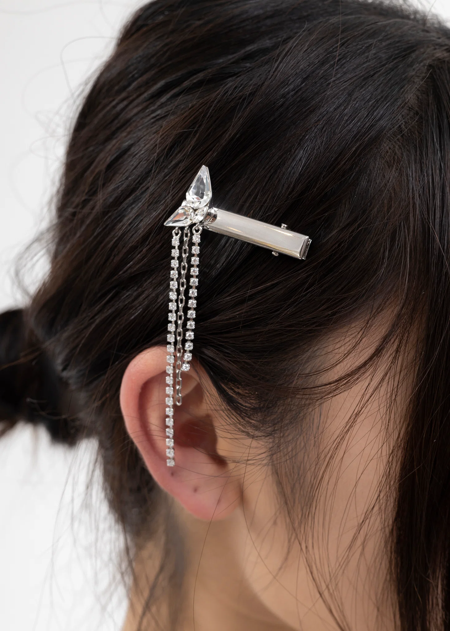 Rhinestone Wing And Chains Hair Pin - Left - Image 8