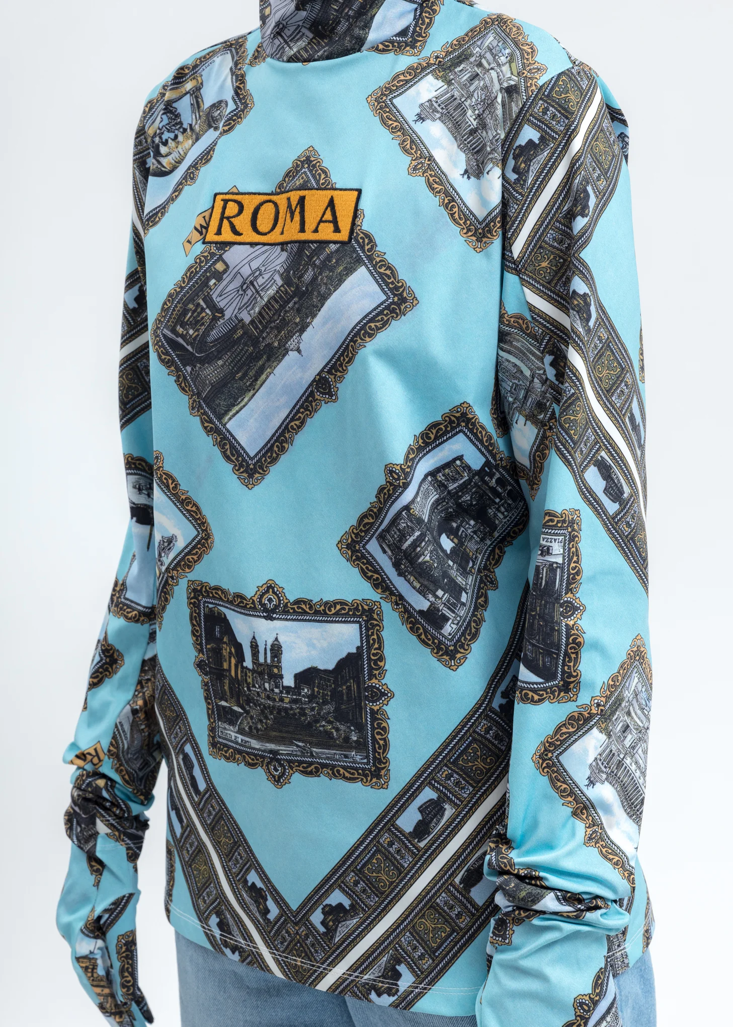 Roma Scarf Printed Long Sleeve Shirt - Image 5