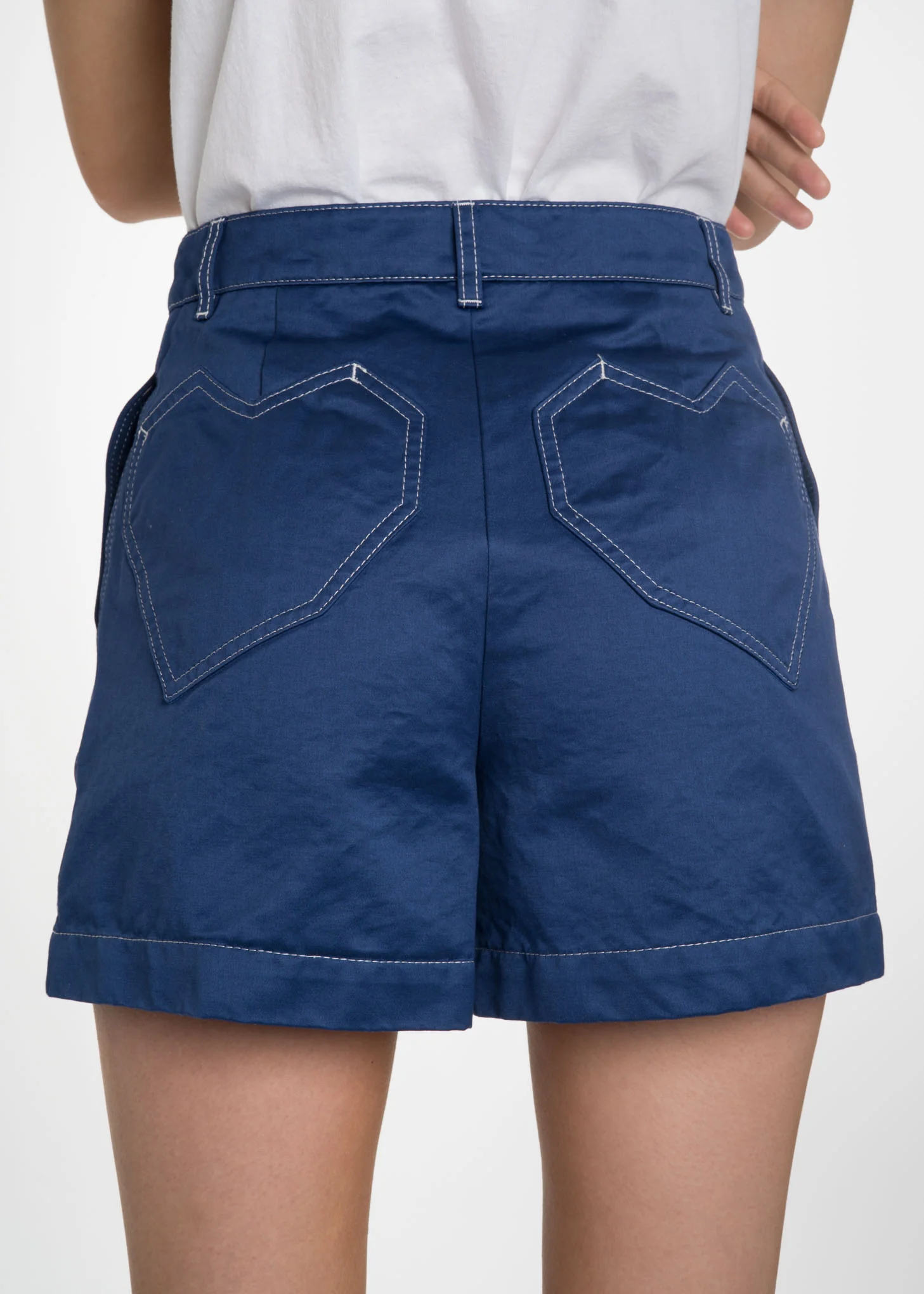 Royal Blue Satin Maddie Shorts - Image 2