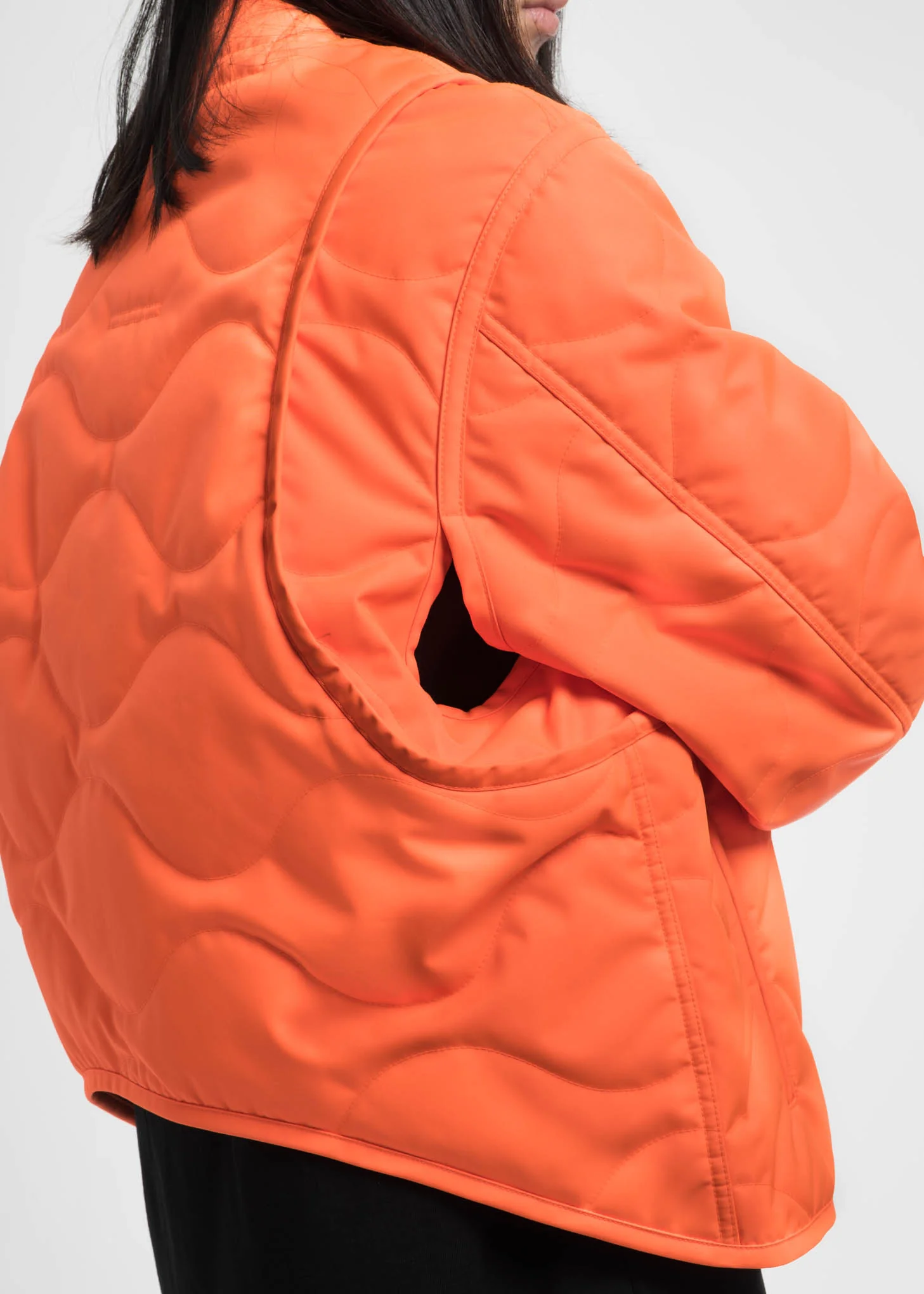 Safety Orange Quilted Throw On Jacket - Image 3