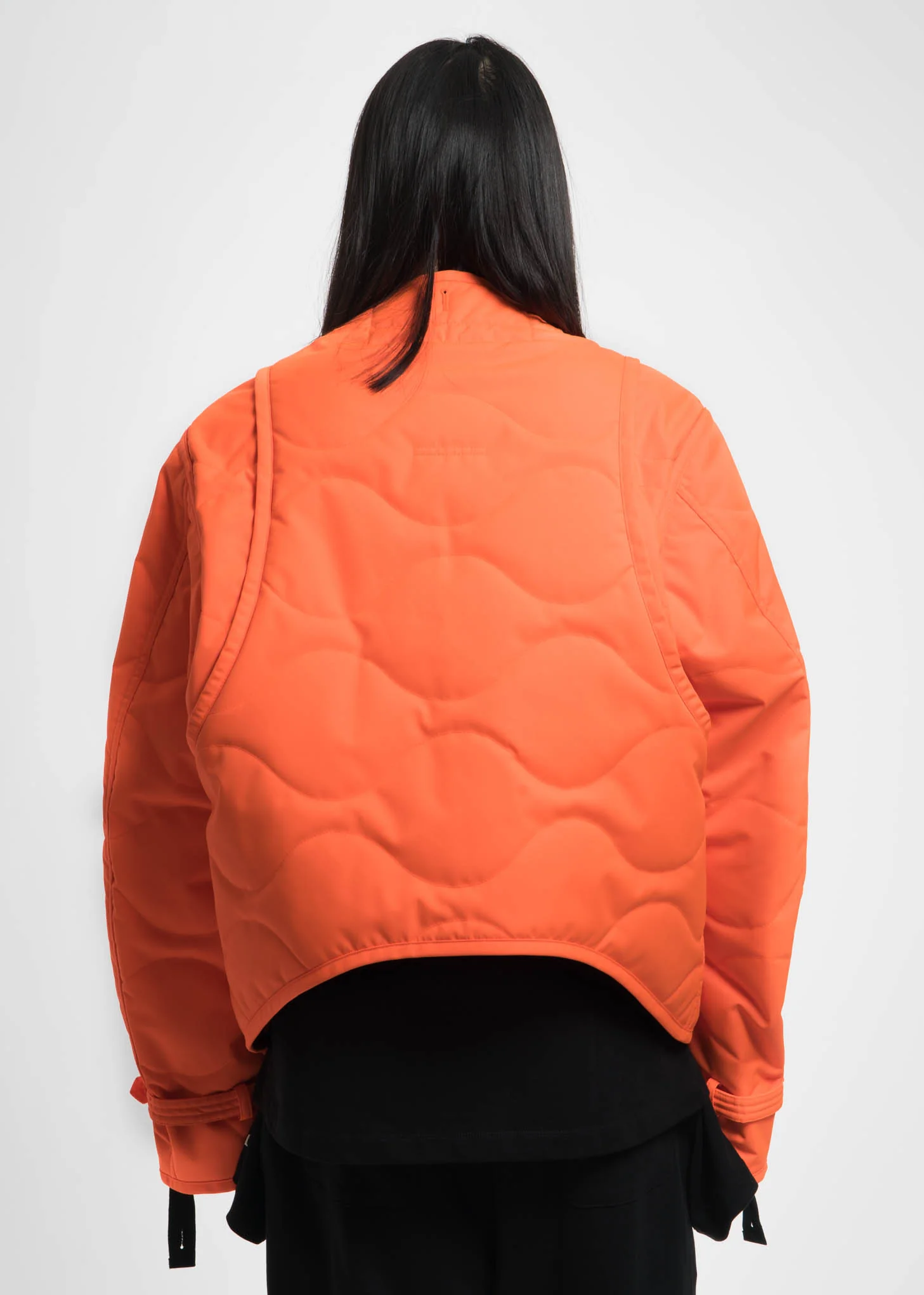 Safety Orange Quilted Throw On Jacket - Image 4
