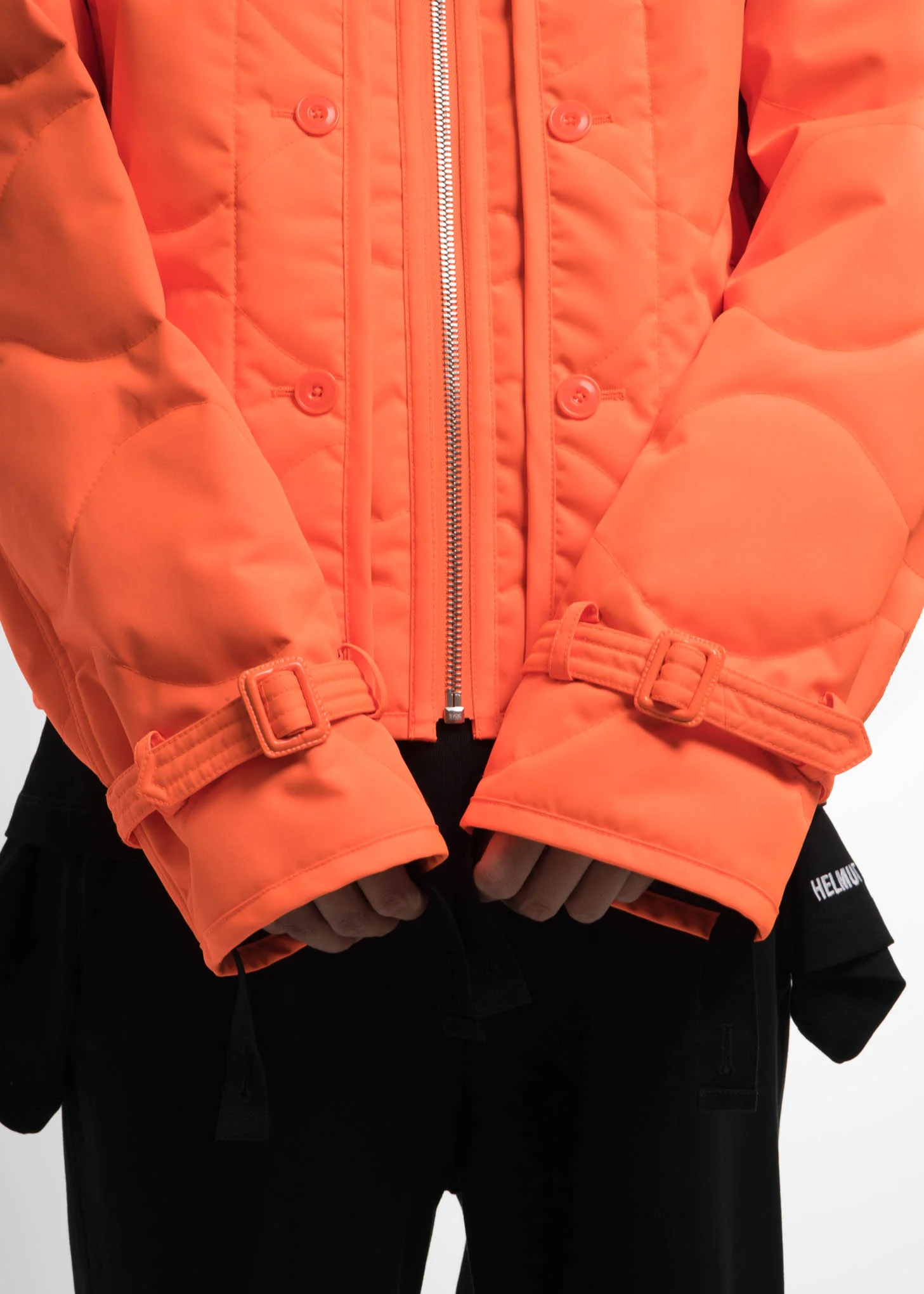 Safety Orange Quilted Throw On Jacket - Image 6