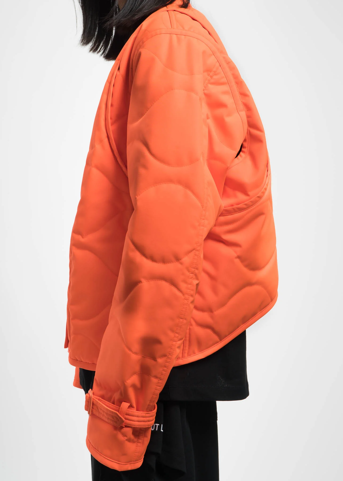 Safety Orange Quilted Throw On Jacket - Image 7