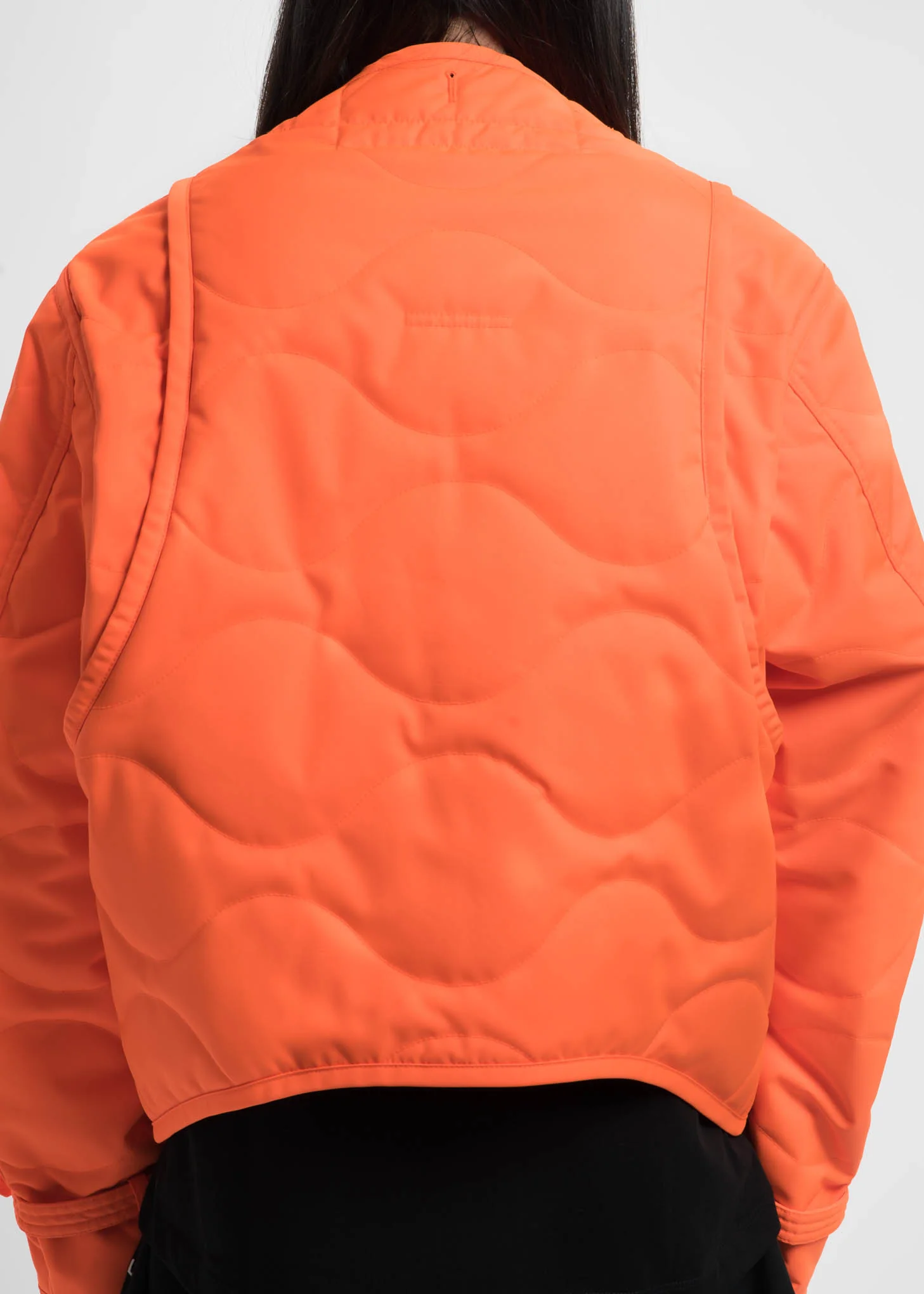 Safety Orange Quilted Throw On Jacket - Image 8