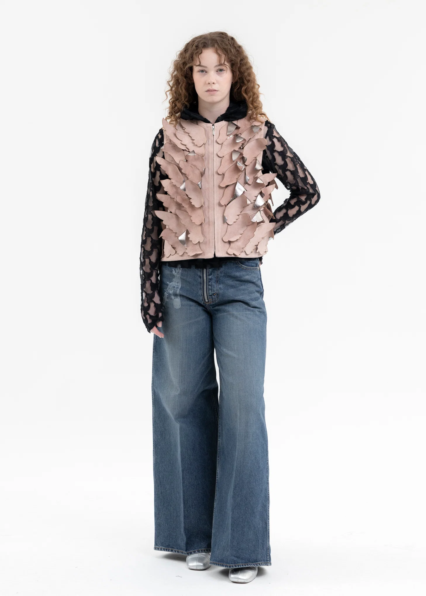 SALMON ANGEL WING LEATHER VEST - Image 6