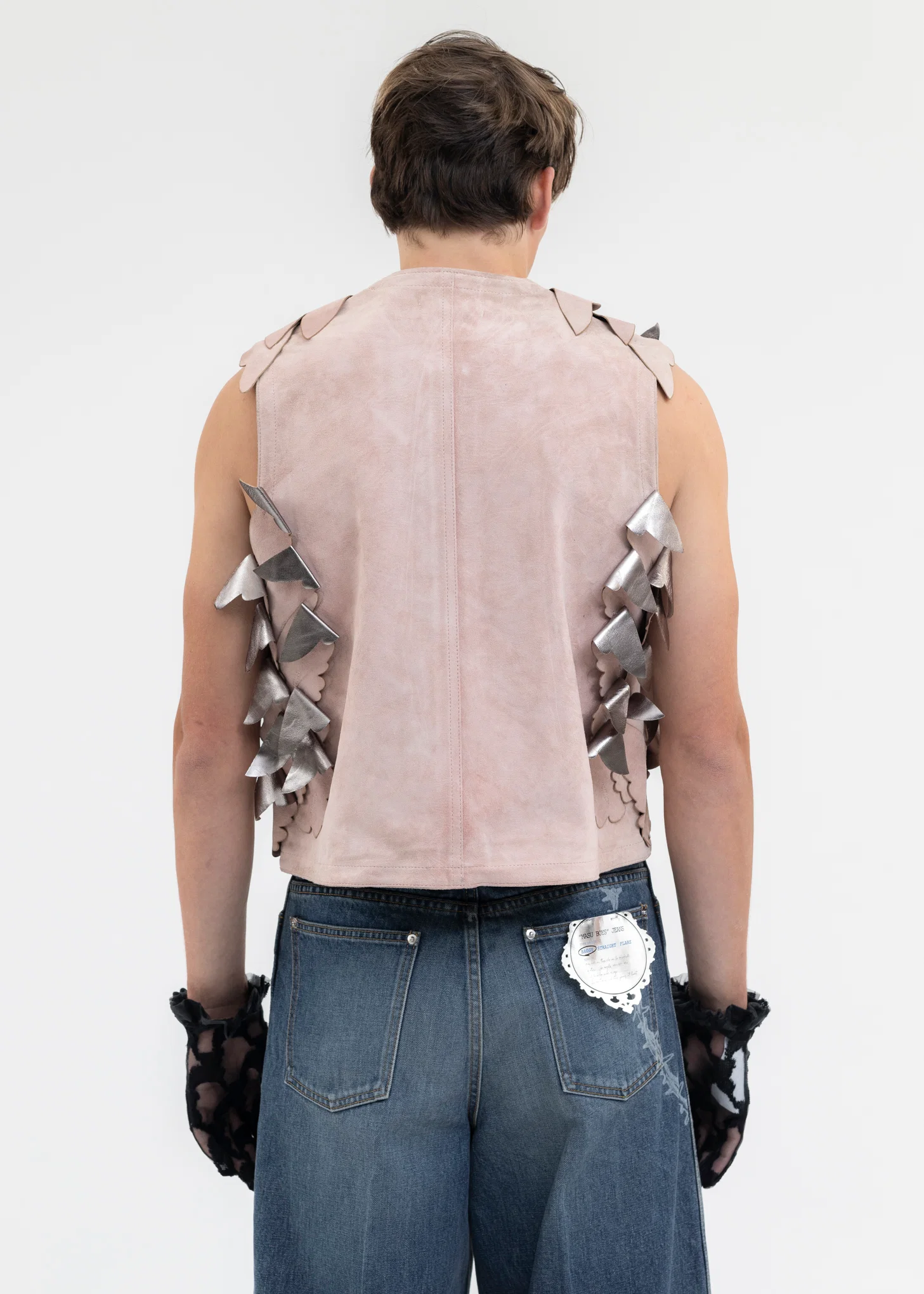 SALMON ANGEL WING LEATHER VEST - Image 4