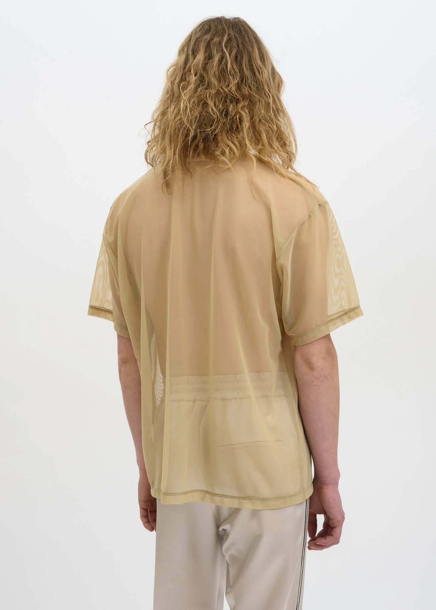 Sand Arno Mesh Print T-Shirt - Image 4