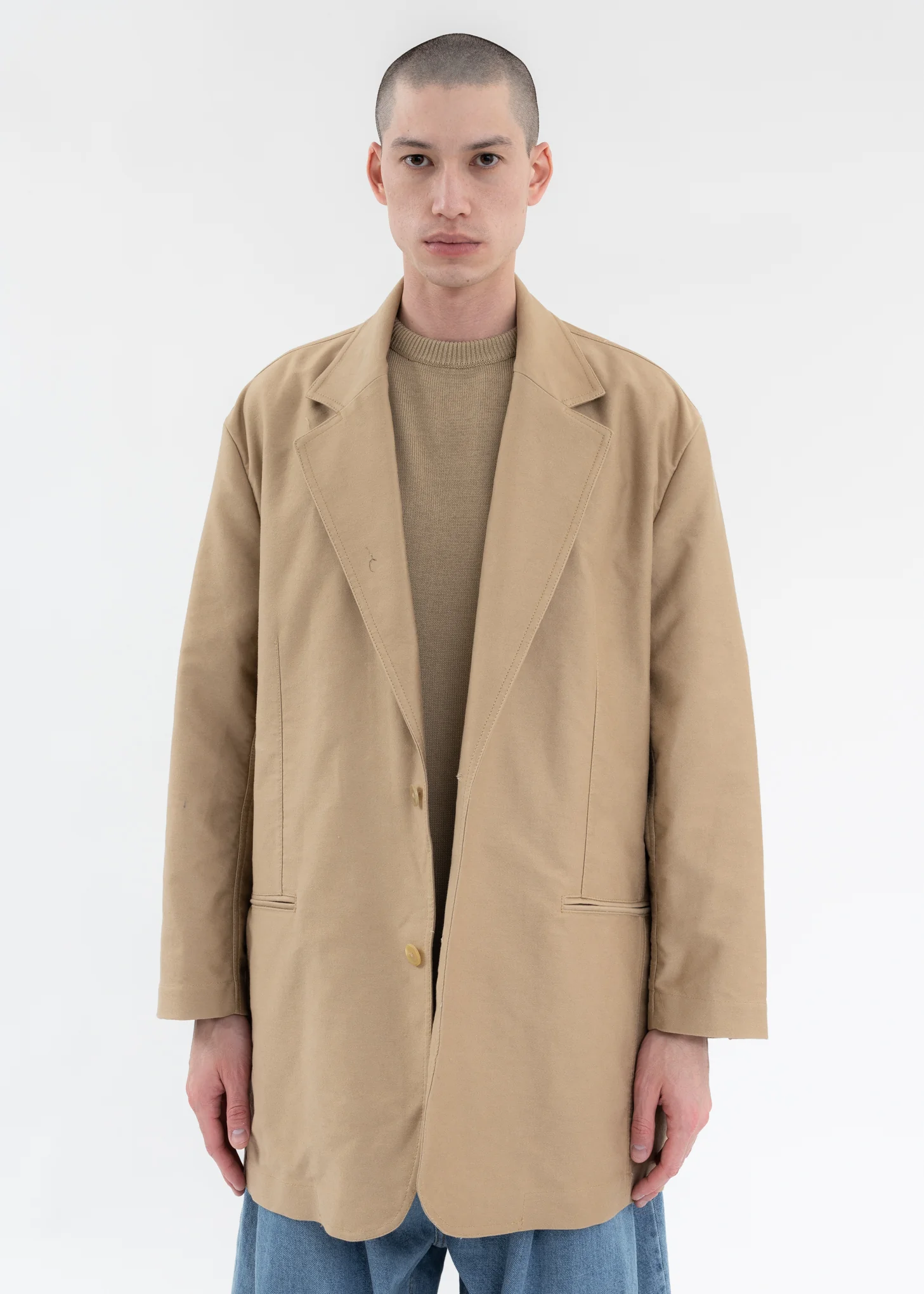 SAND BEIGE SINGLE BREASTED JACKET - Image 4