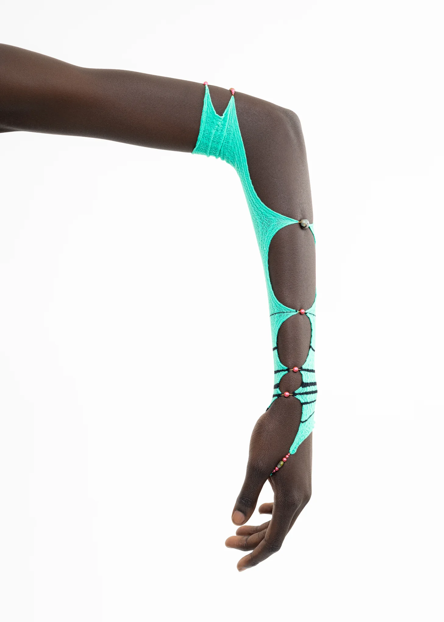 SEAFOAM & ONYX STRIPED ARM SLEEVE - Image 2
