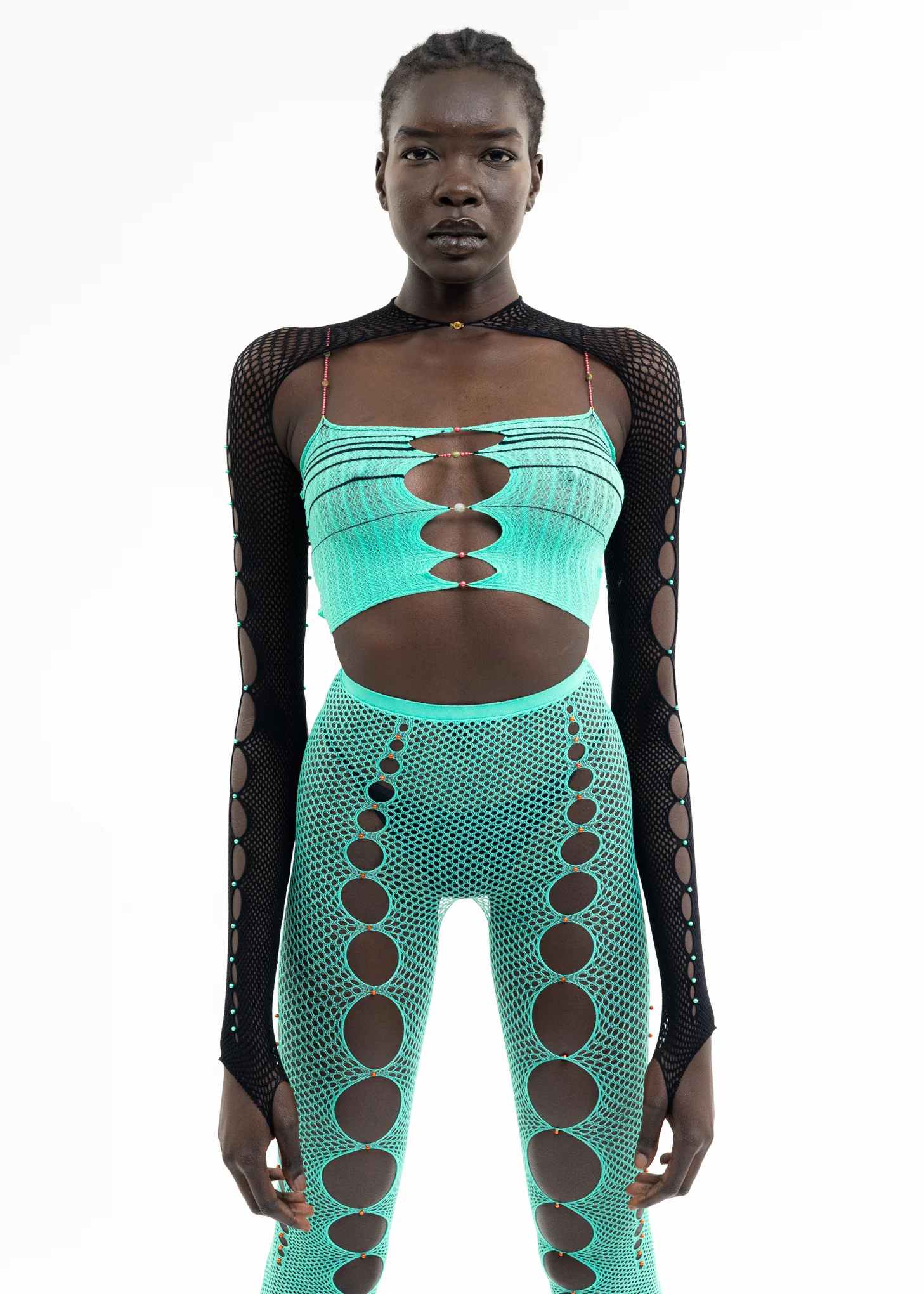 SEAFOAM & ONYX STRIPED CROP TOP - Image 3