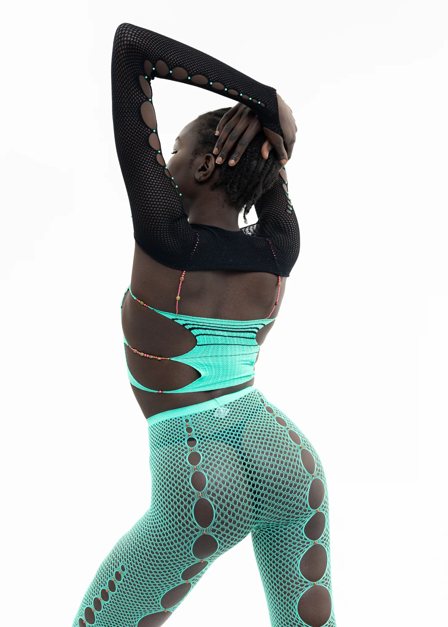 SEAFOAM & ONYX STRIPED CROP TOP - Image 7