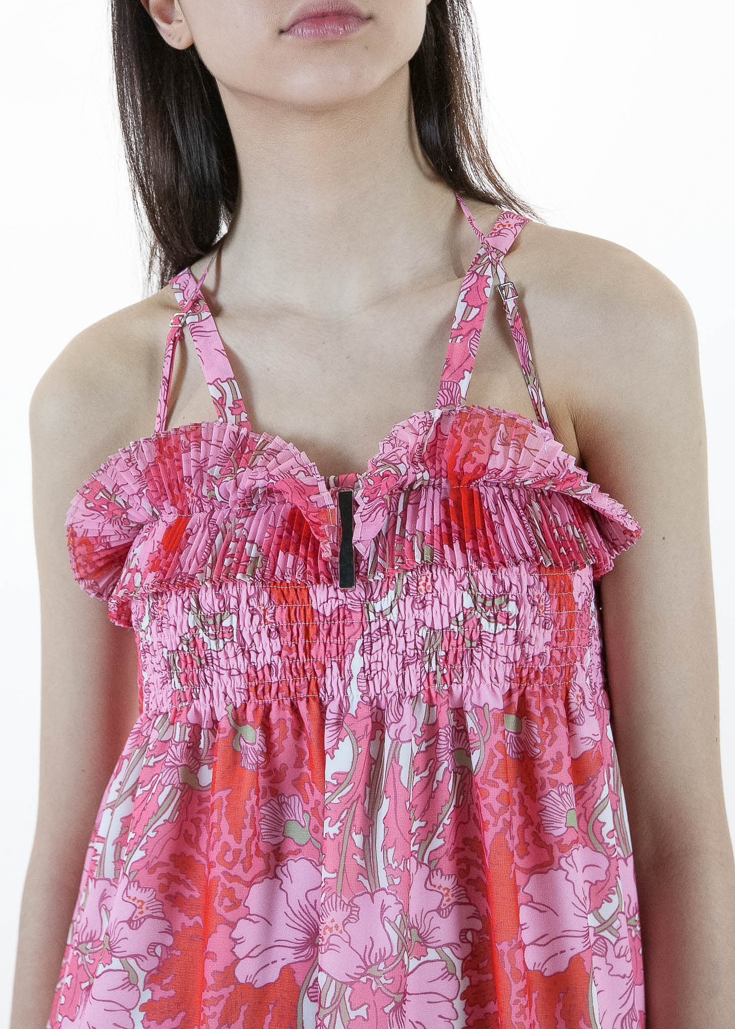 Short Rouge Dress with Frill - Image 6