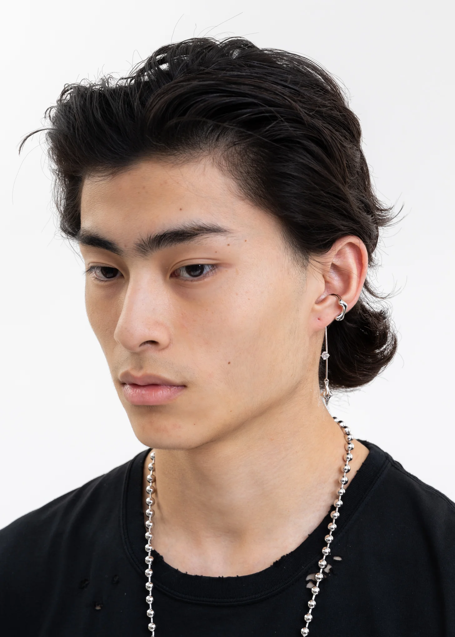 Silver Star and Diamond Ear Cuff - Image 2