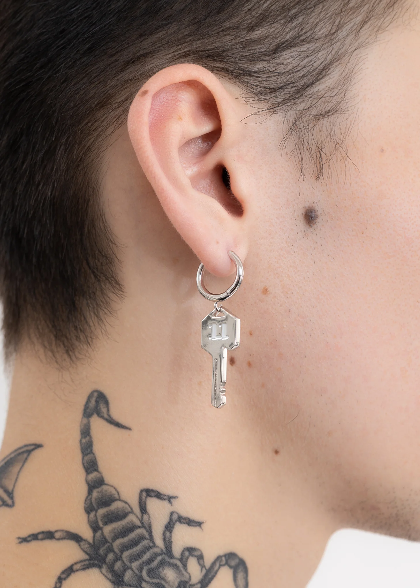 Silver 11 Key Earring  - Single - Image 2