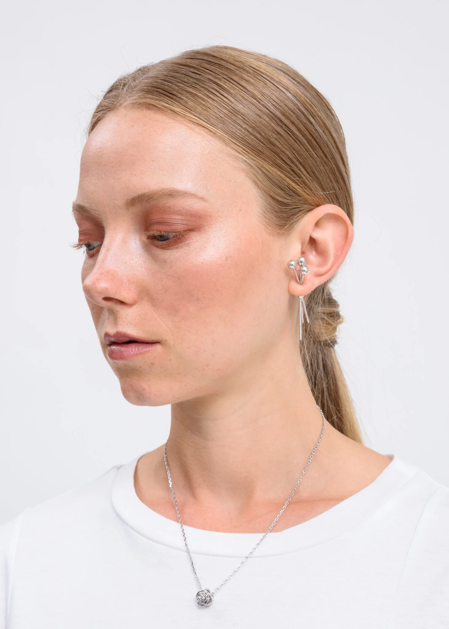 Silver 3 Pin Earring - Image 2