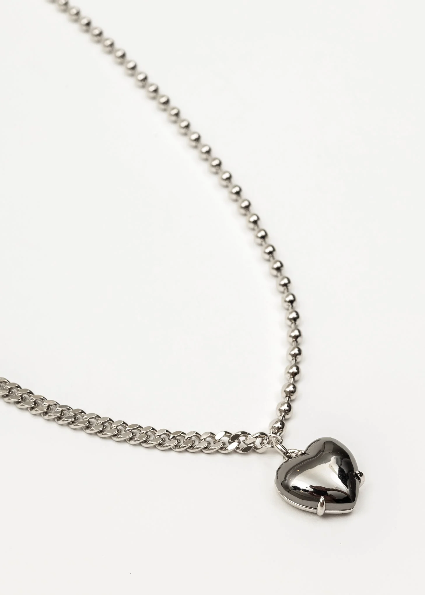 Silver And Black Heart Necklace - Image 4