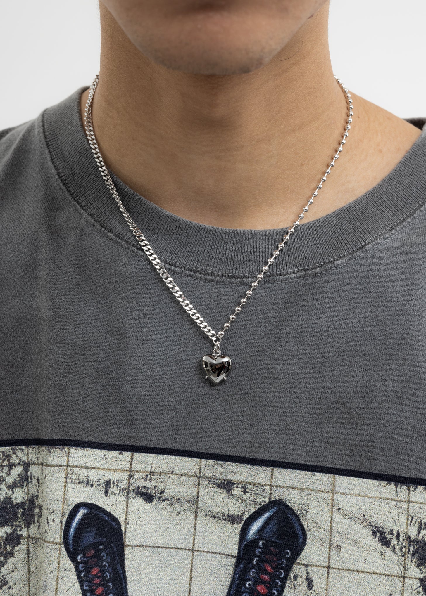 Silver And Black Heart Necklace - Image 2