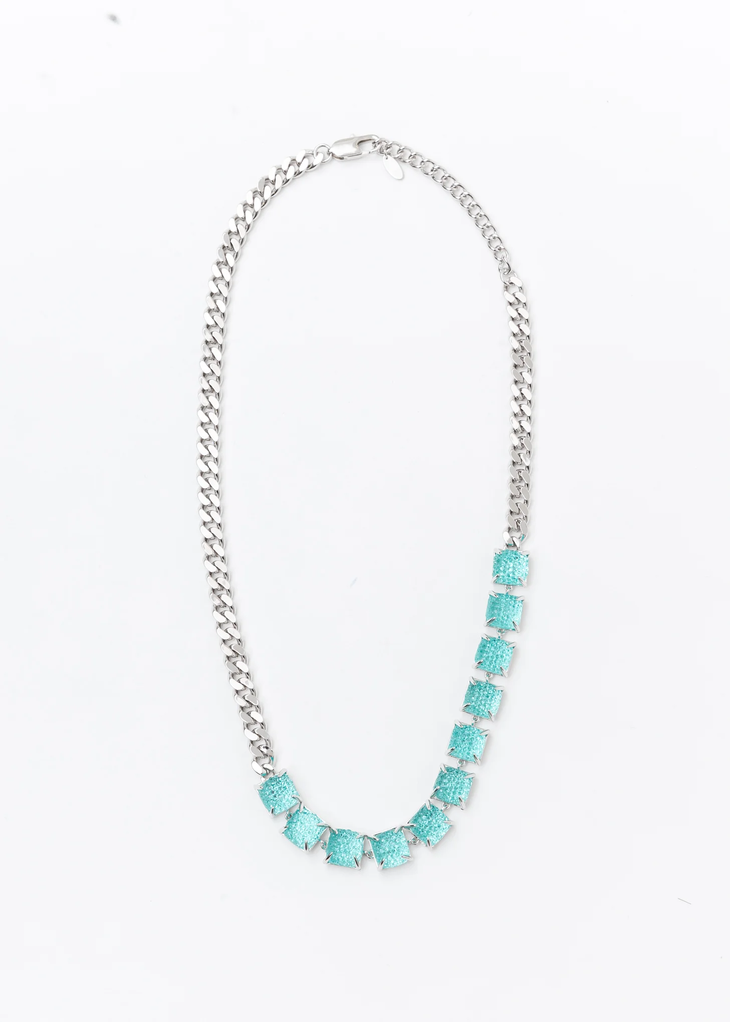Silver And Blue Candy Necklace