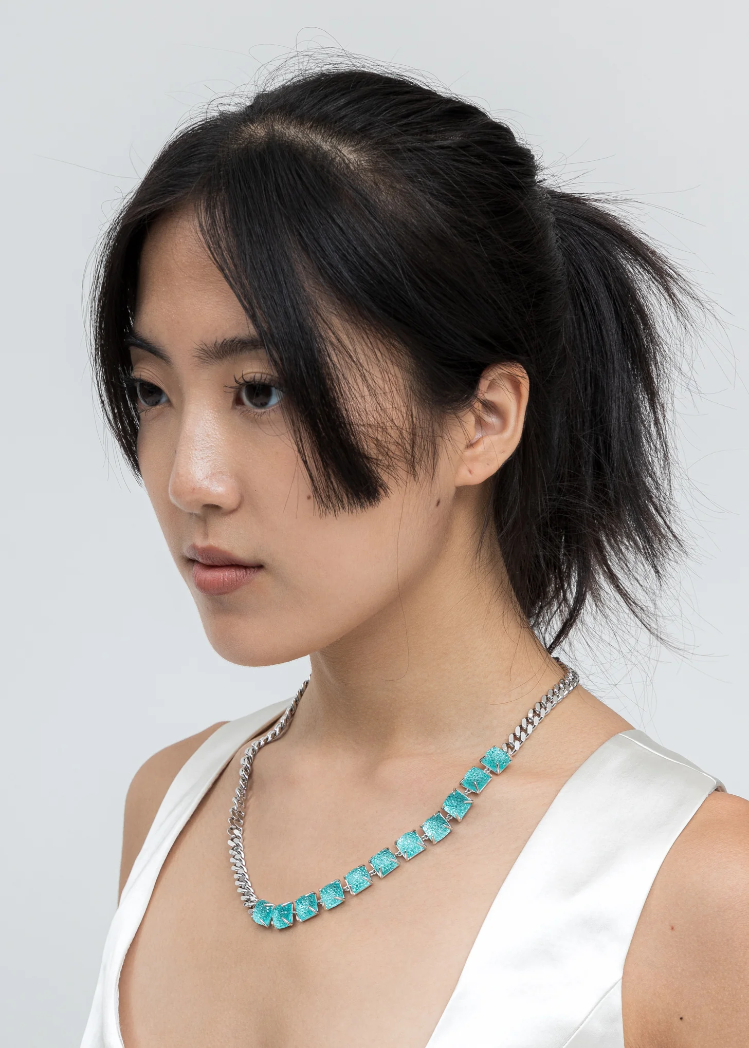 Silver And Blue Candy Necklace - Image 2