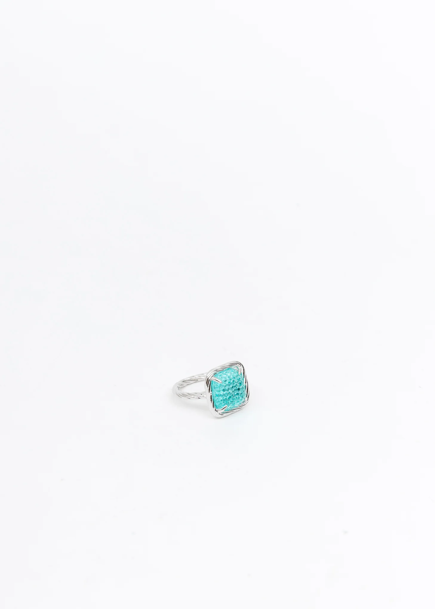 Silver And Blue Candy Ring