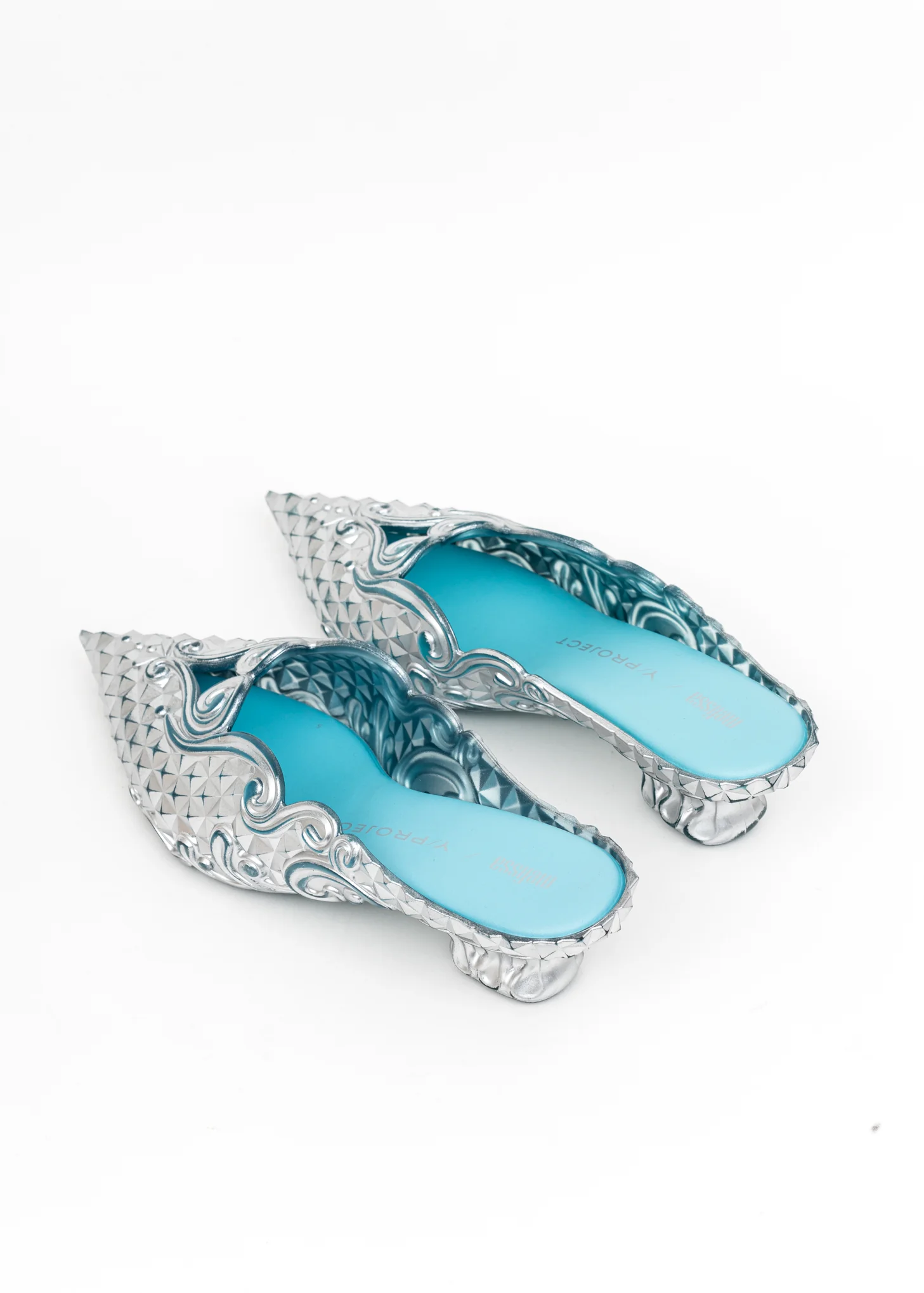 Silver And Blue MELISSA Point Mule - Image 6