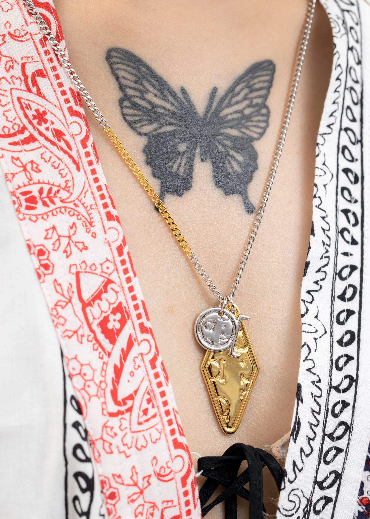 Silver And Gold BEIBEI Necklace - Image 3