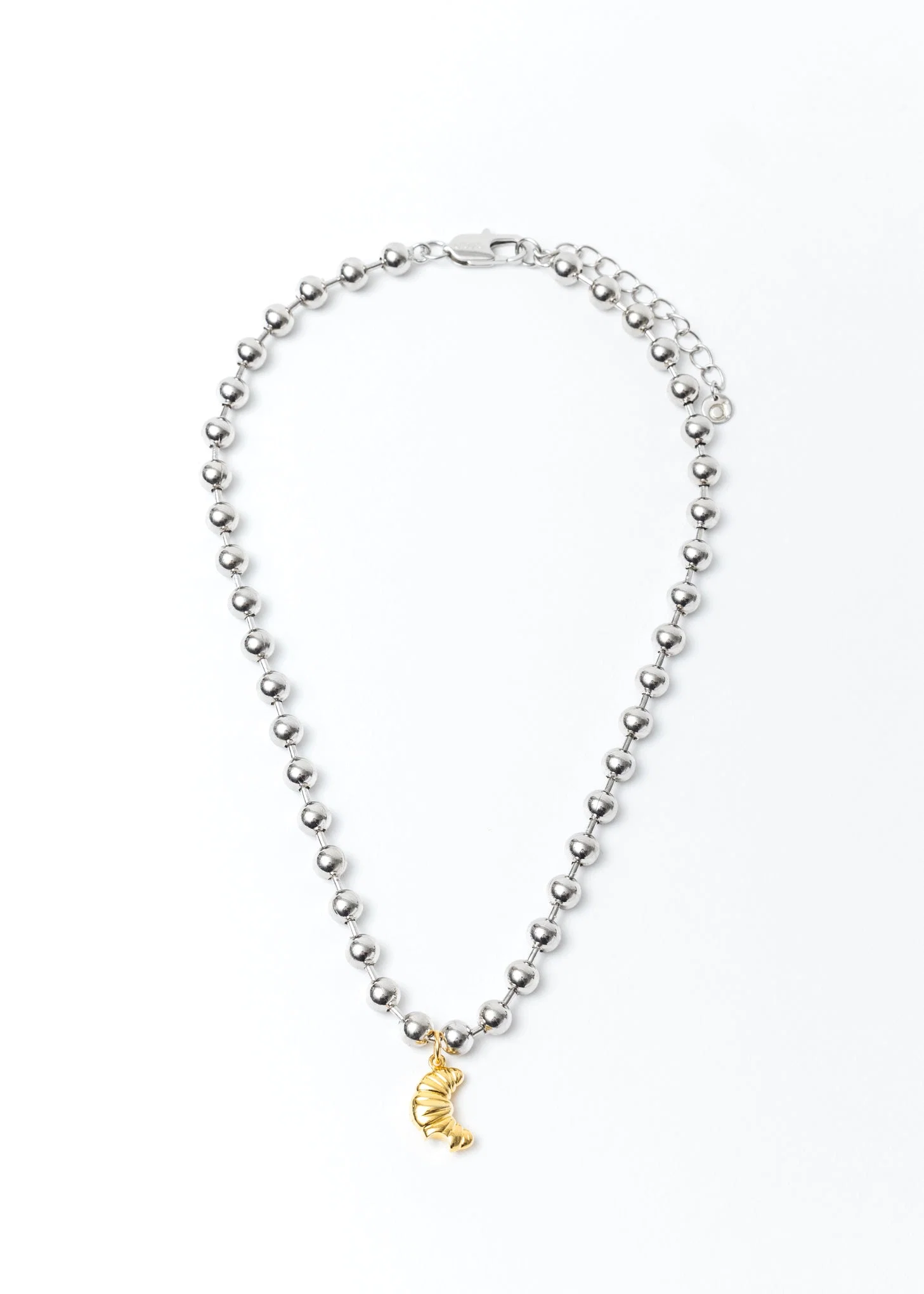 Silver And Gold CROISSANT Necklace