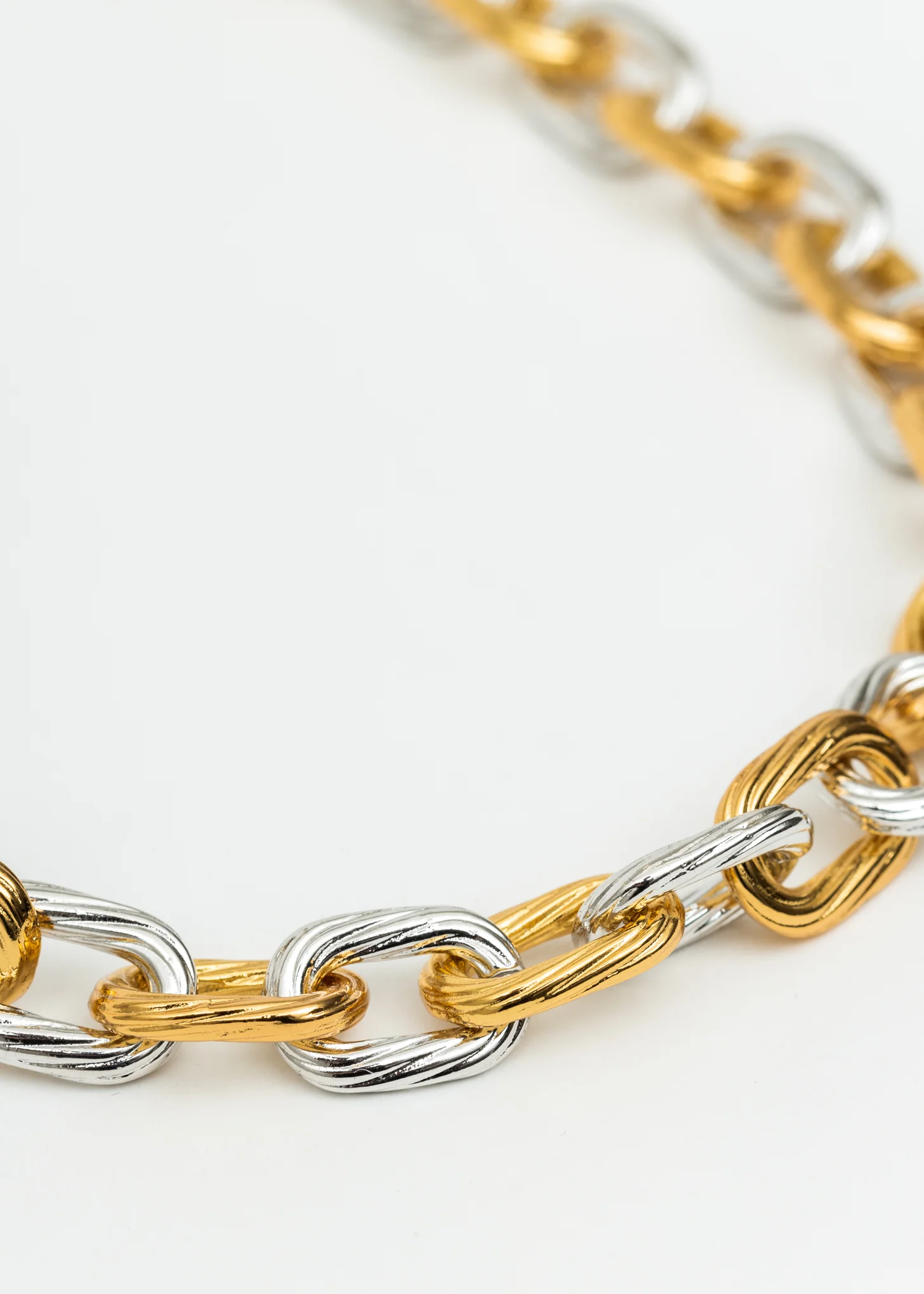 Silver And Gold Lock Necklace - Image 4