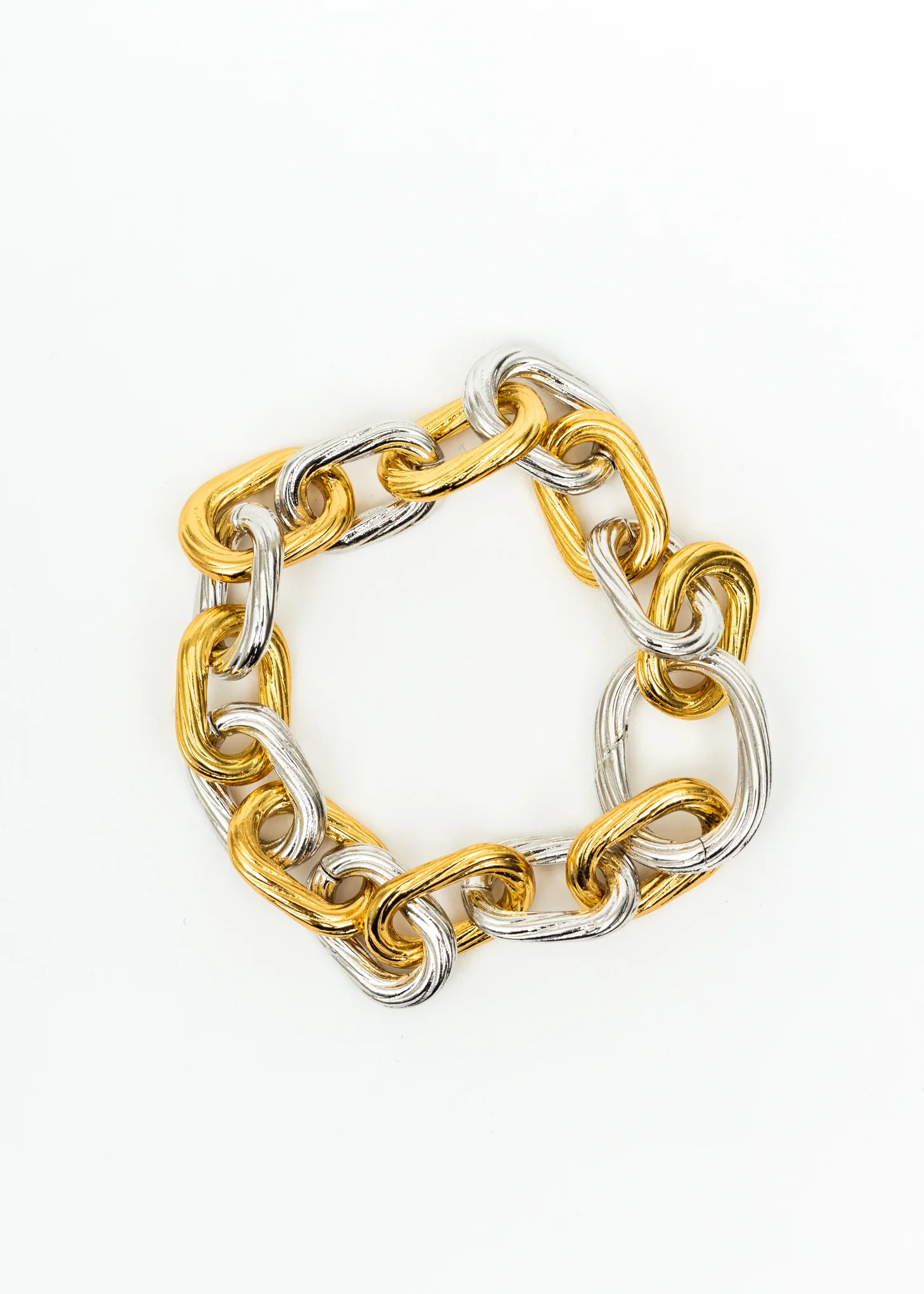 Silver And Gold Lock Necklace - Image 5