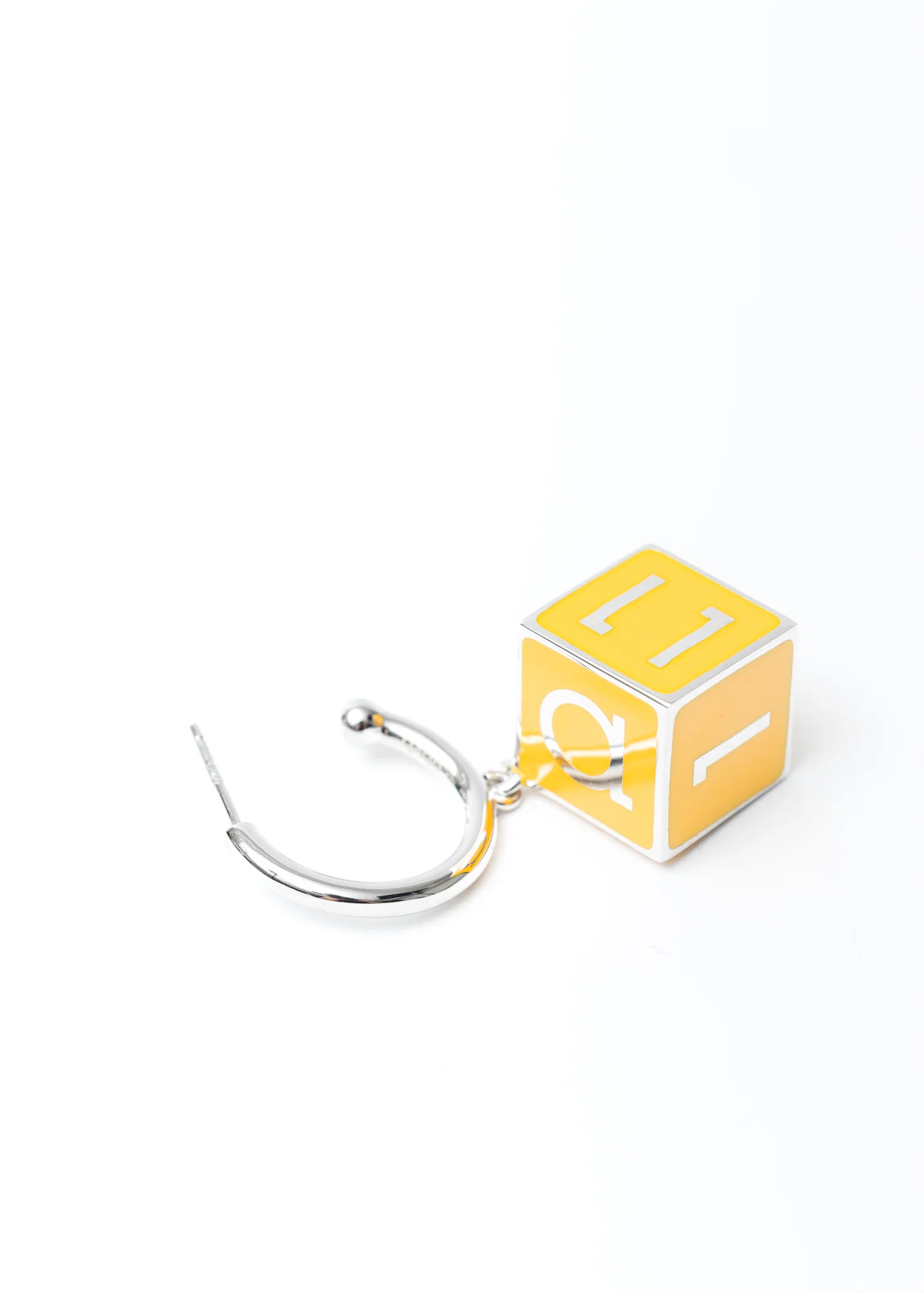 Silver And Gold Square Earring - Single - Image 4